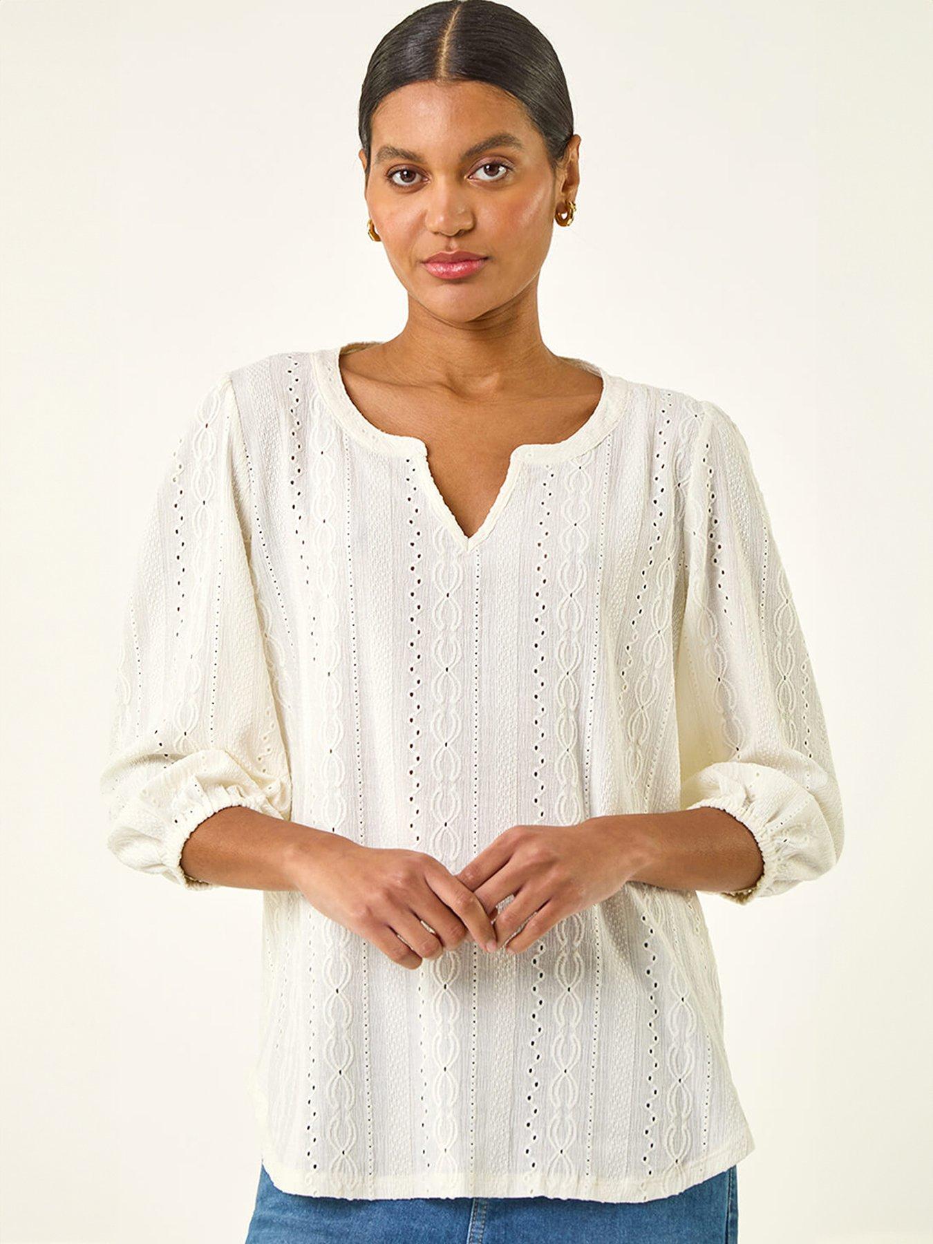 Roman Broderie Detail Tunic Top