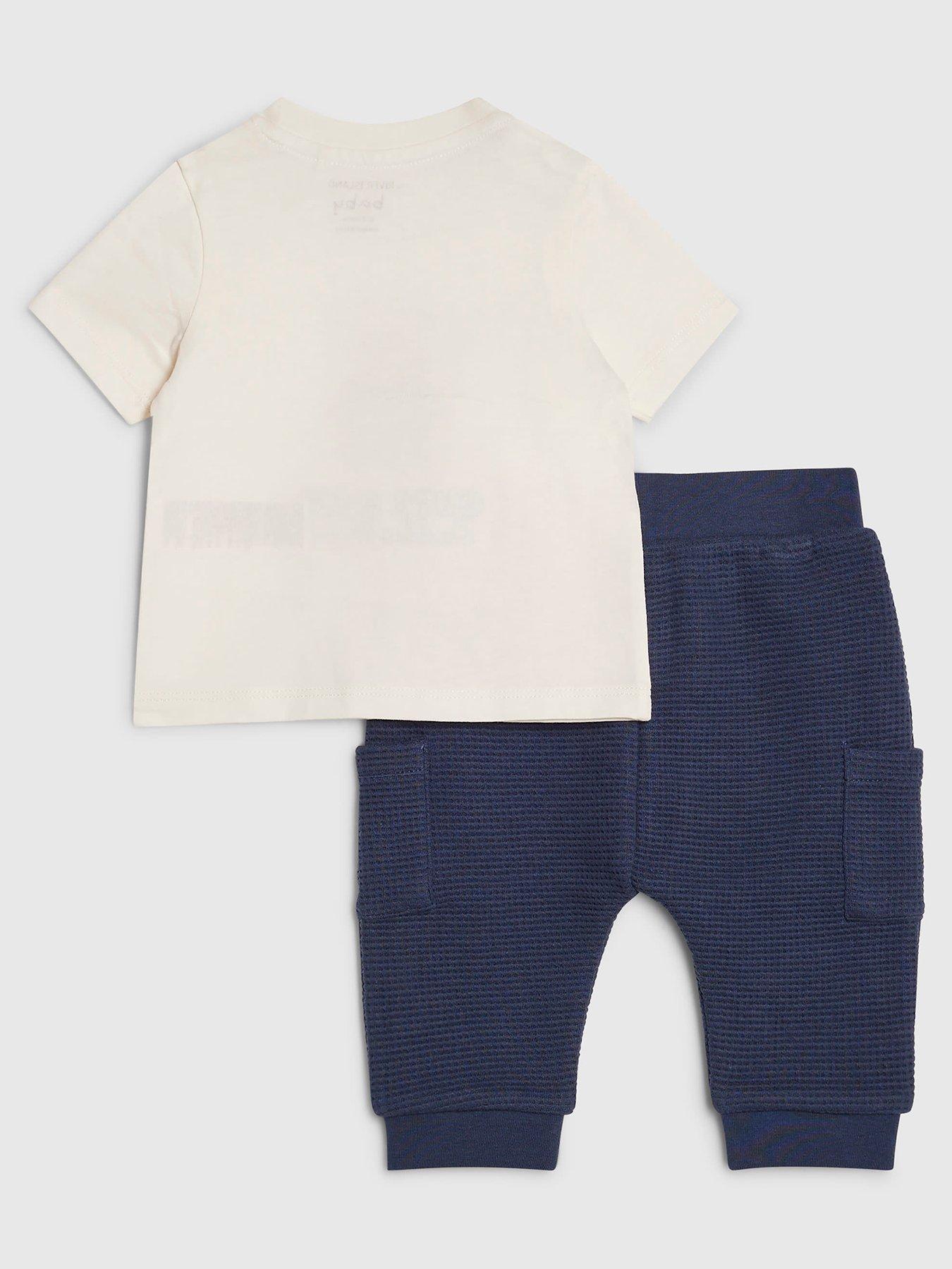 Image 2 of 5 of River Island Baby Boys Bear Cute Club T-Shirt Set - Multi