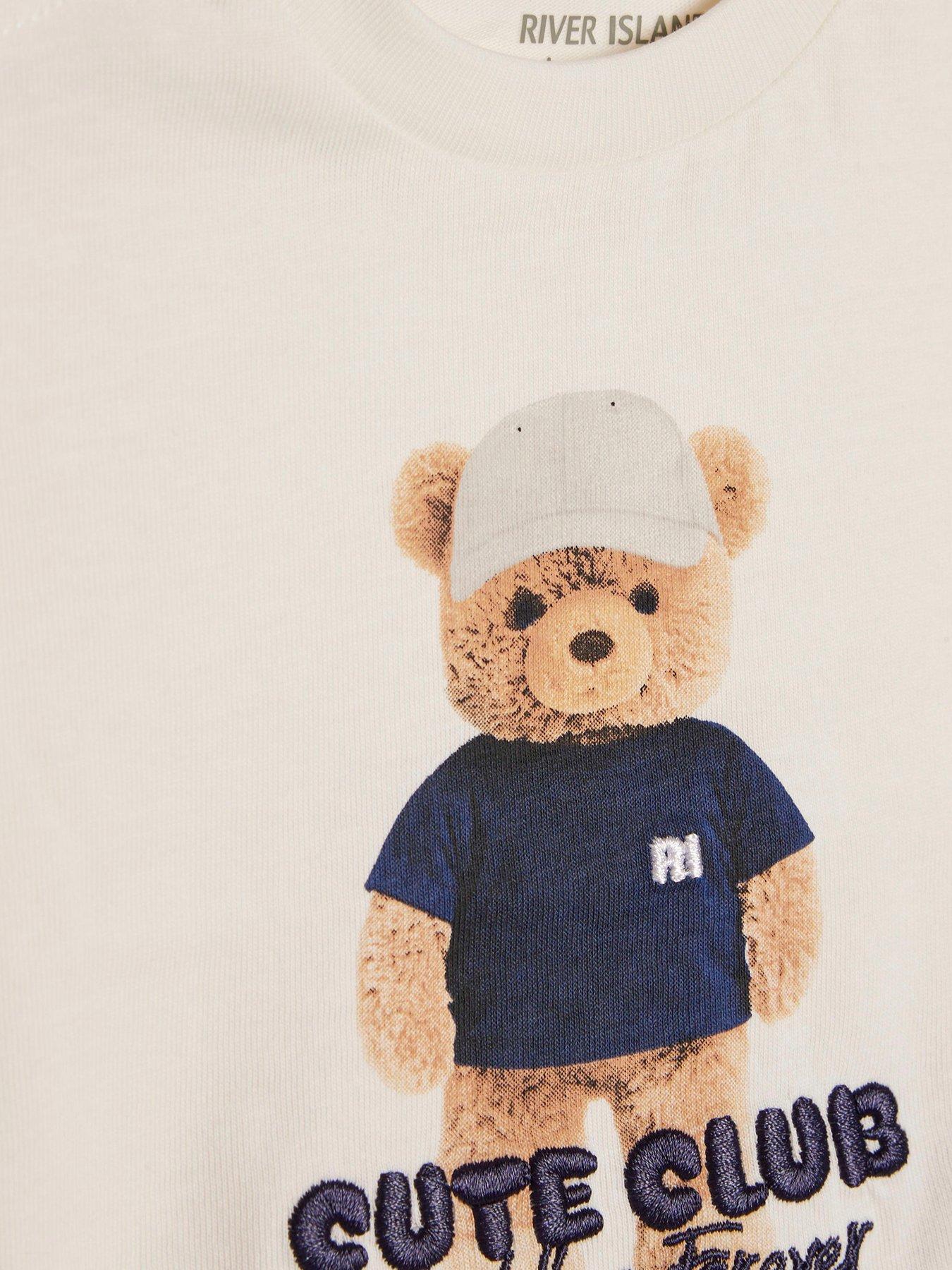 Image 4 of 5 of River Island Baby Boys Bear Cute Club T-Shirt Set - Multi