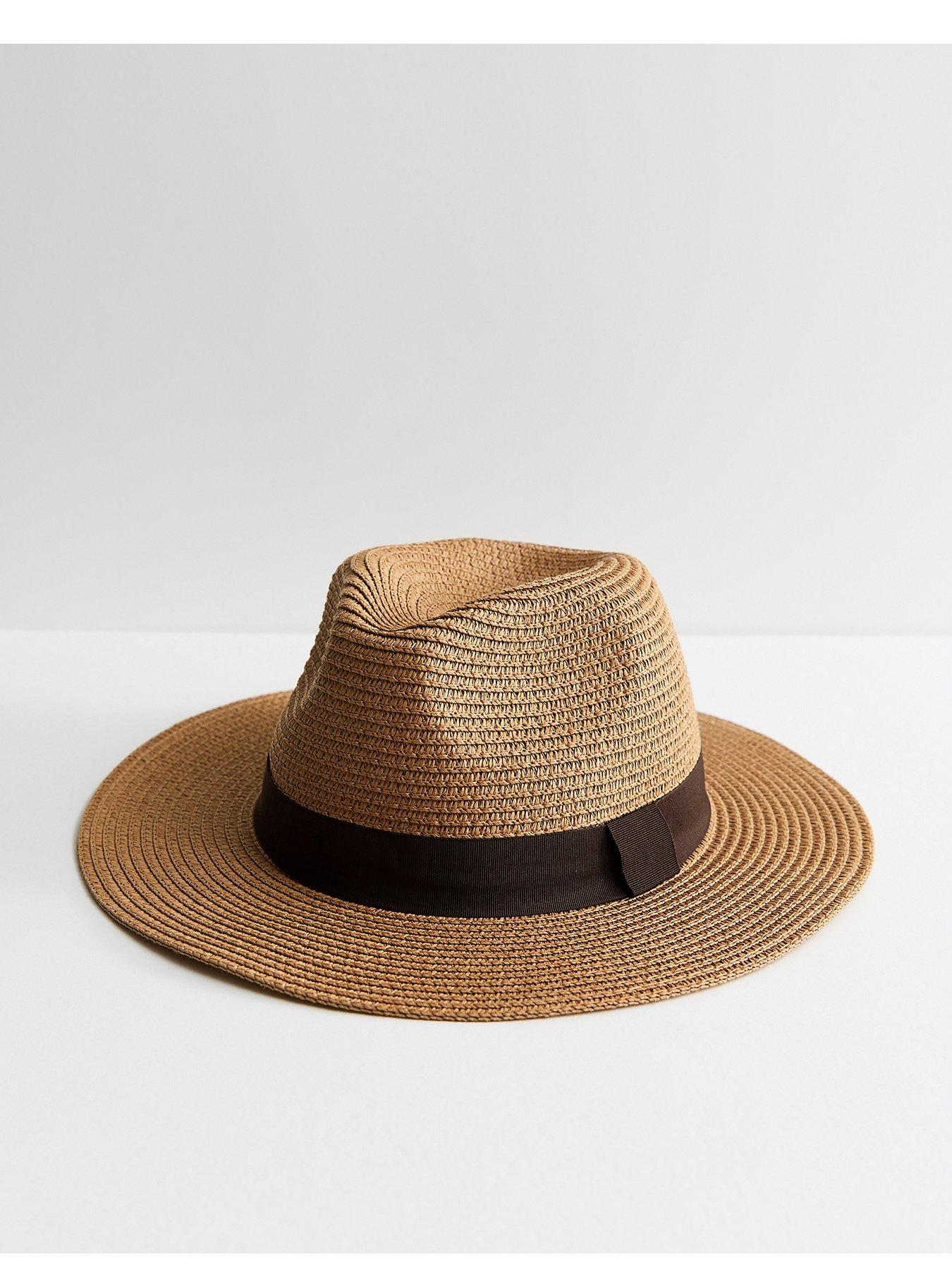 Image 1 of 3 of New Look Tan Straw Fedora Hat