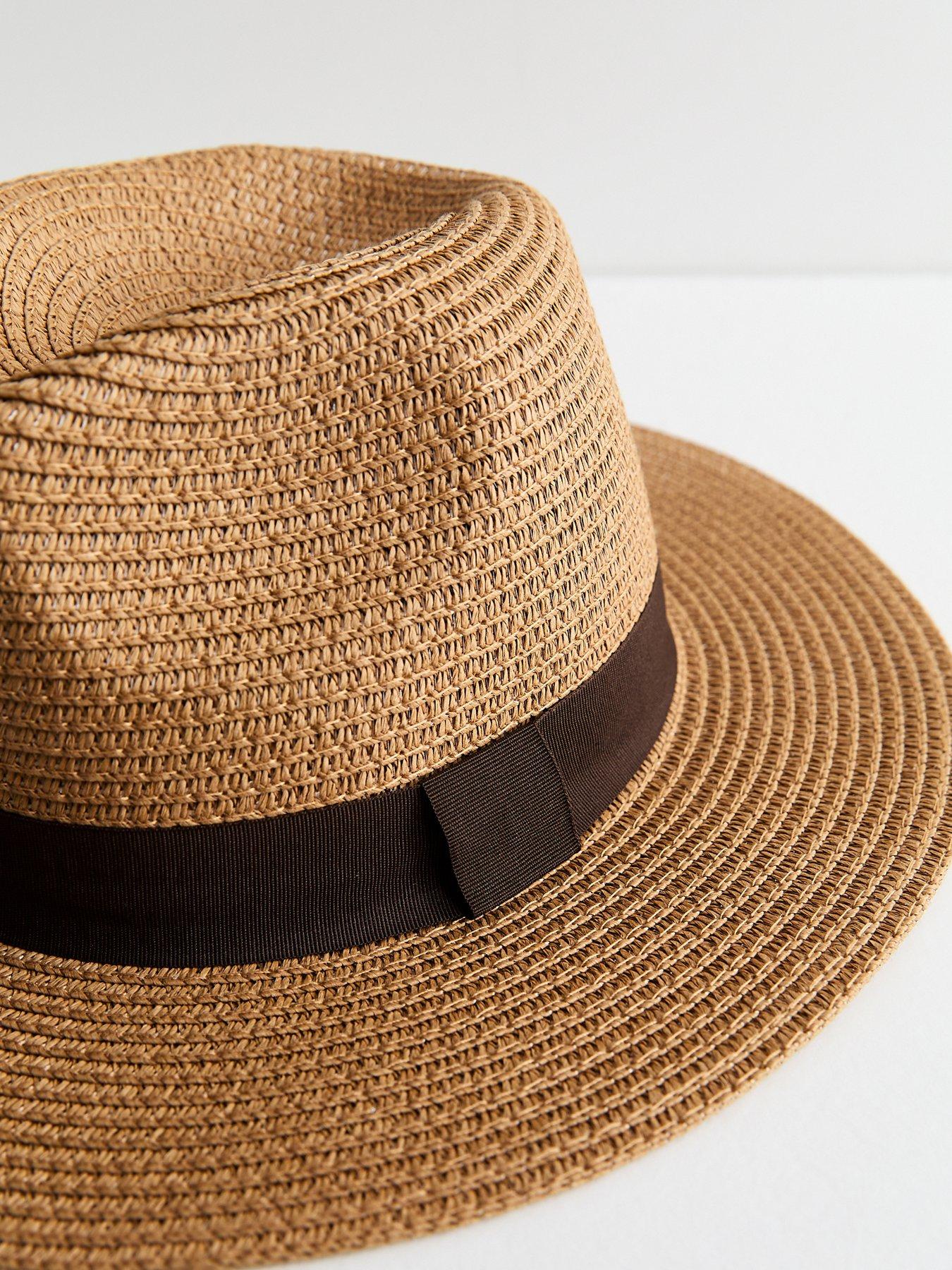 Image 3 of 3 of New Look Tan Straw Fedora Hat
