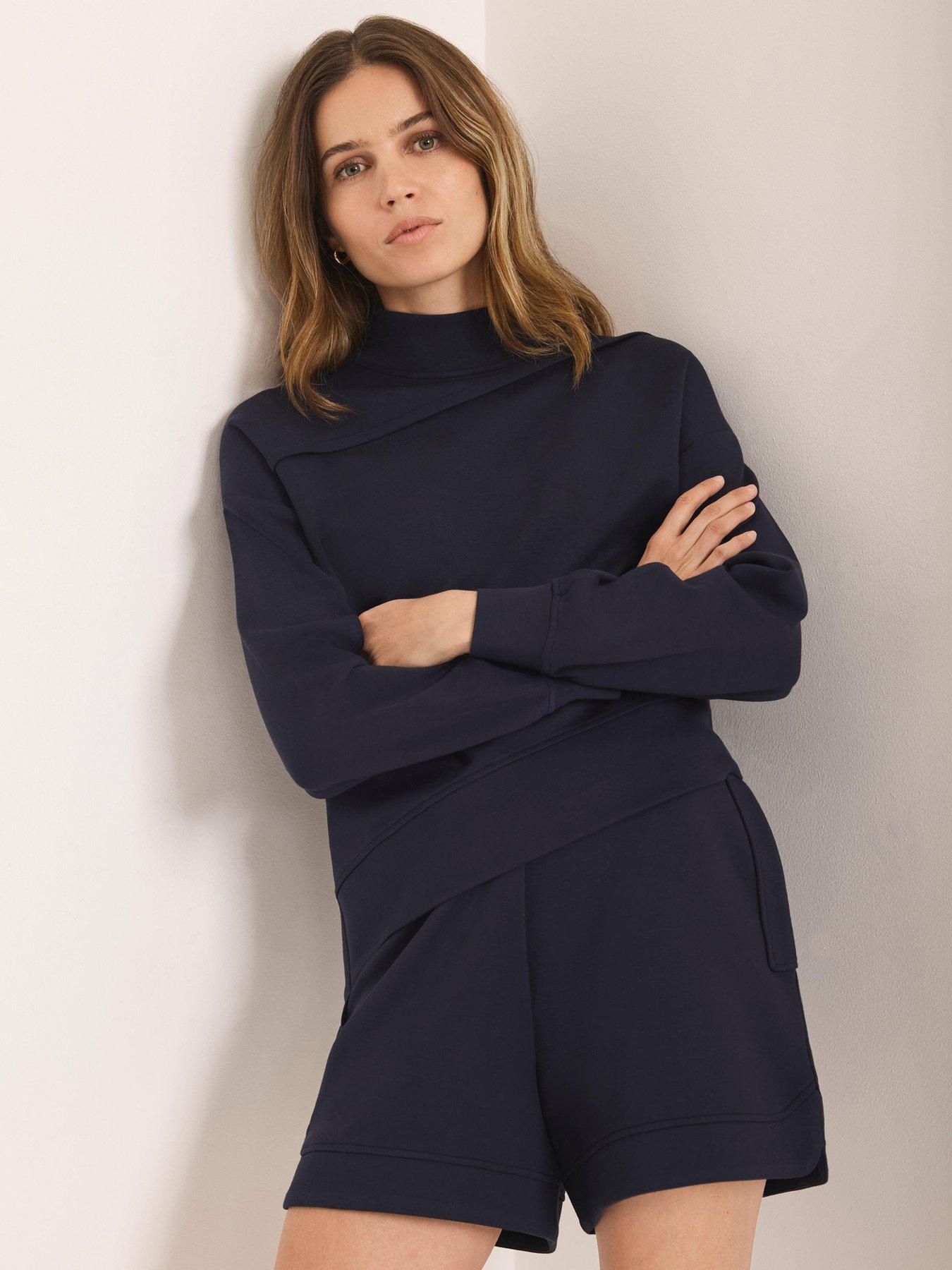 Mint Velvet Super Soft Asymmetric Detail Sweatshirt - Navy