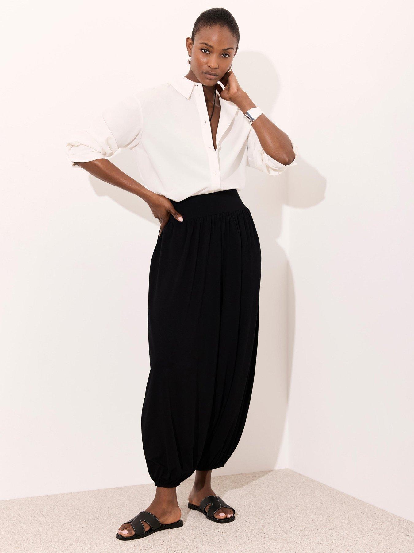 Image 1 of 6 of Mint Velvet Balloon Trouser - Black