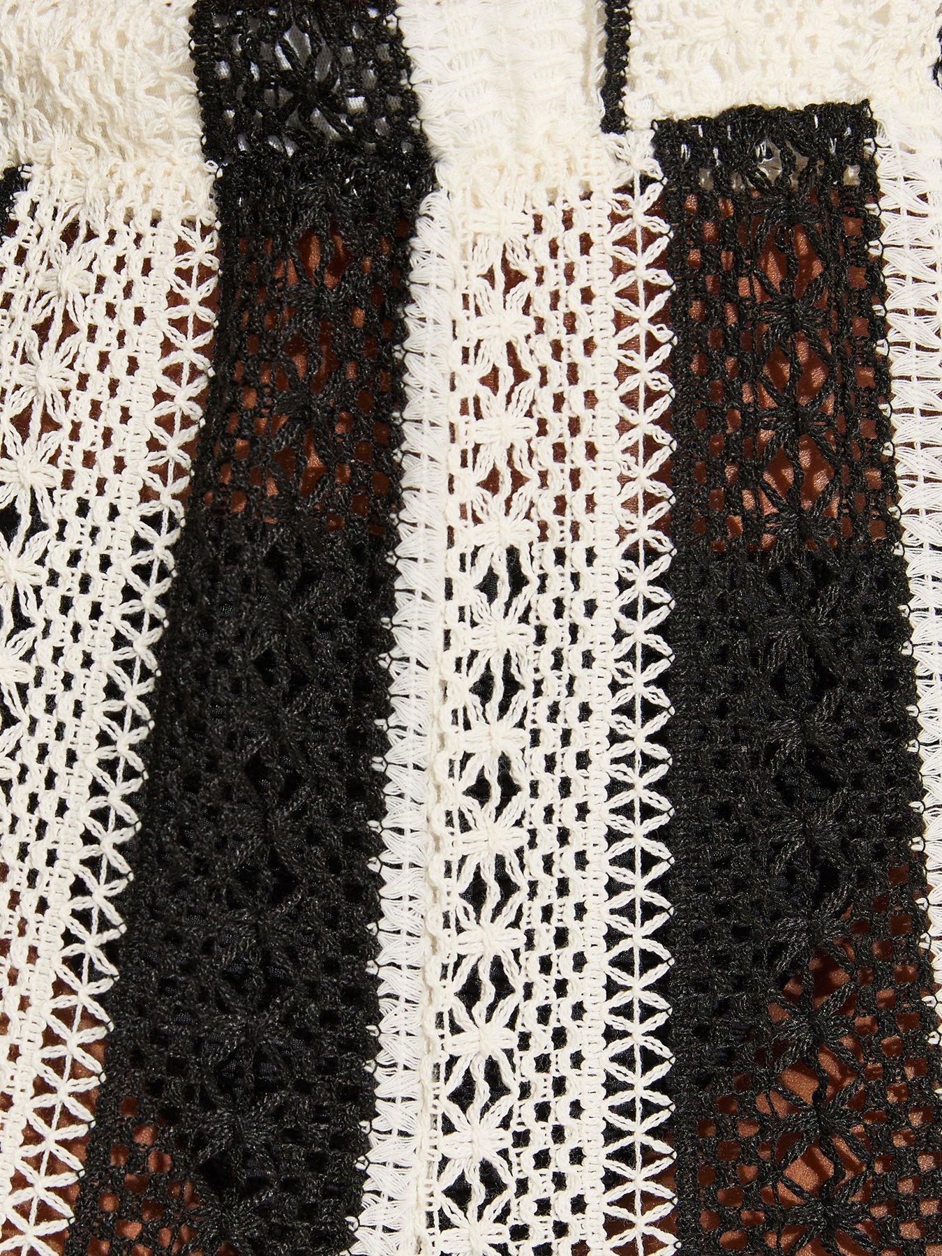 Image 5 of 5 of New Look Cream Striped Crochet Beach Trousers