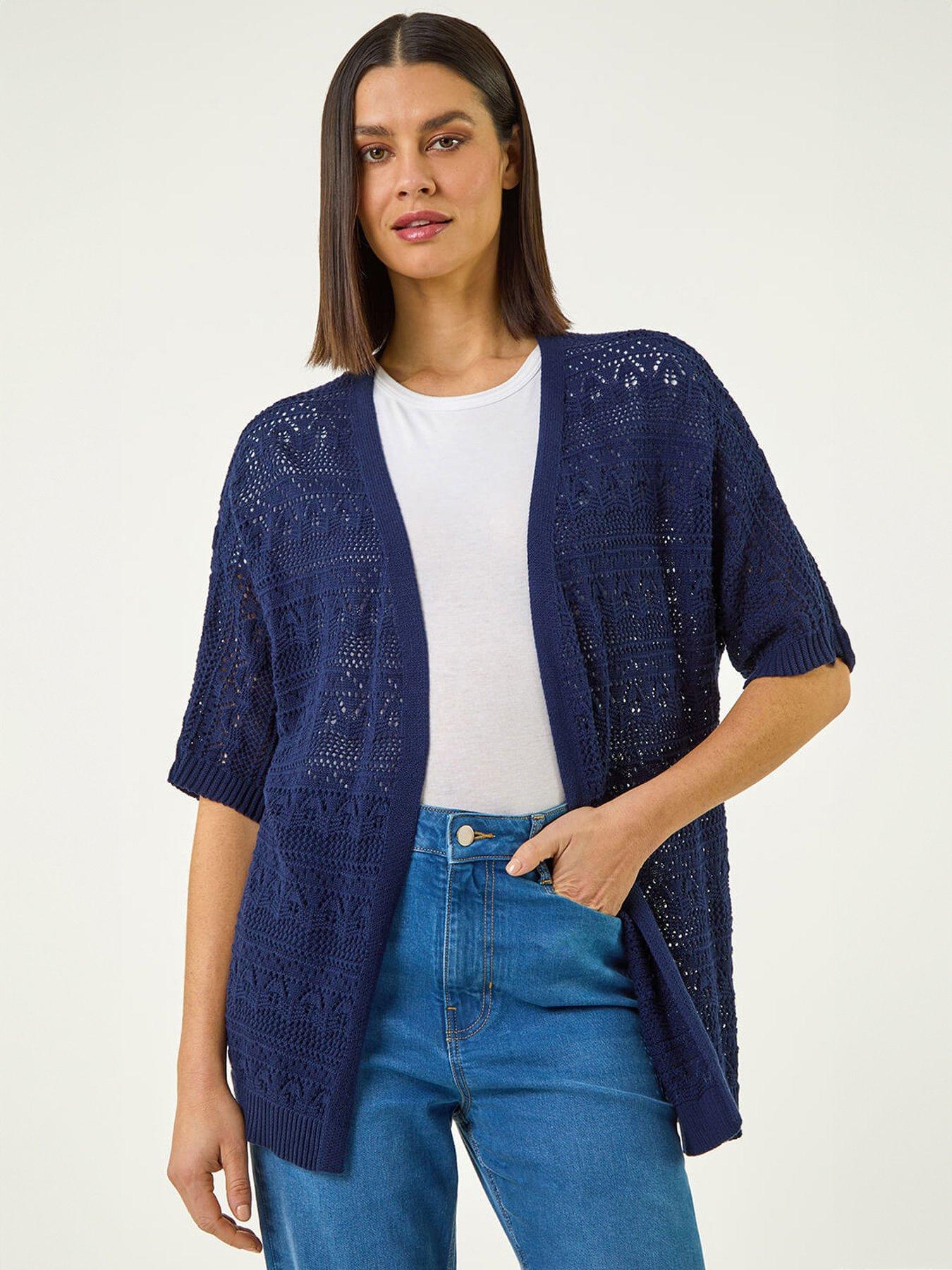 Image 1 of 5 of Roman Stitch Detail Knit Cardigan