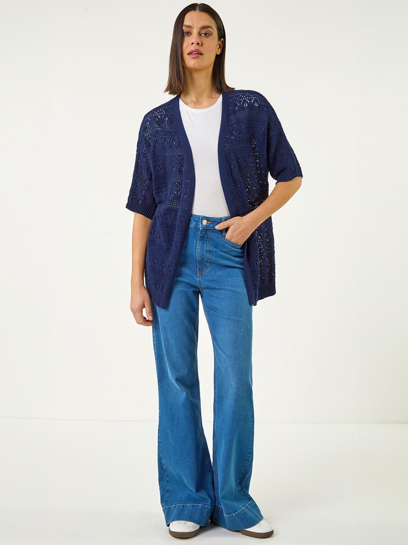 Image 3 of 5 of Roman Stitch Detail Knit Cardigan