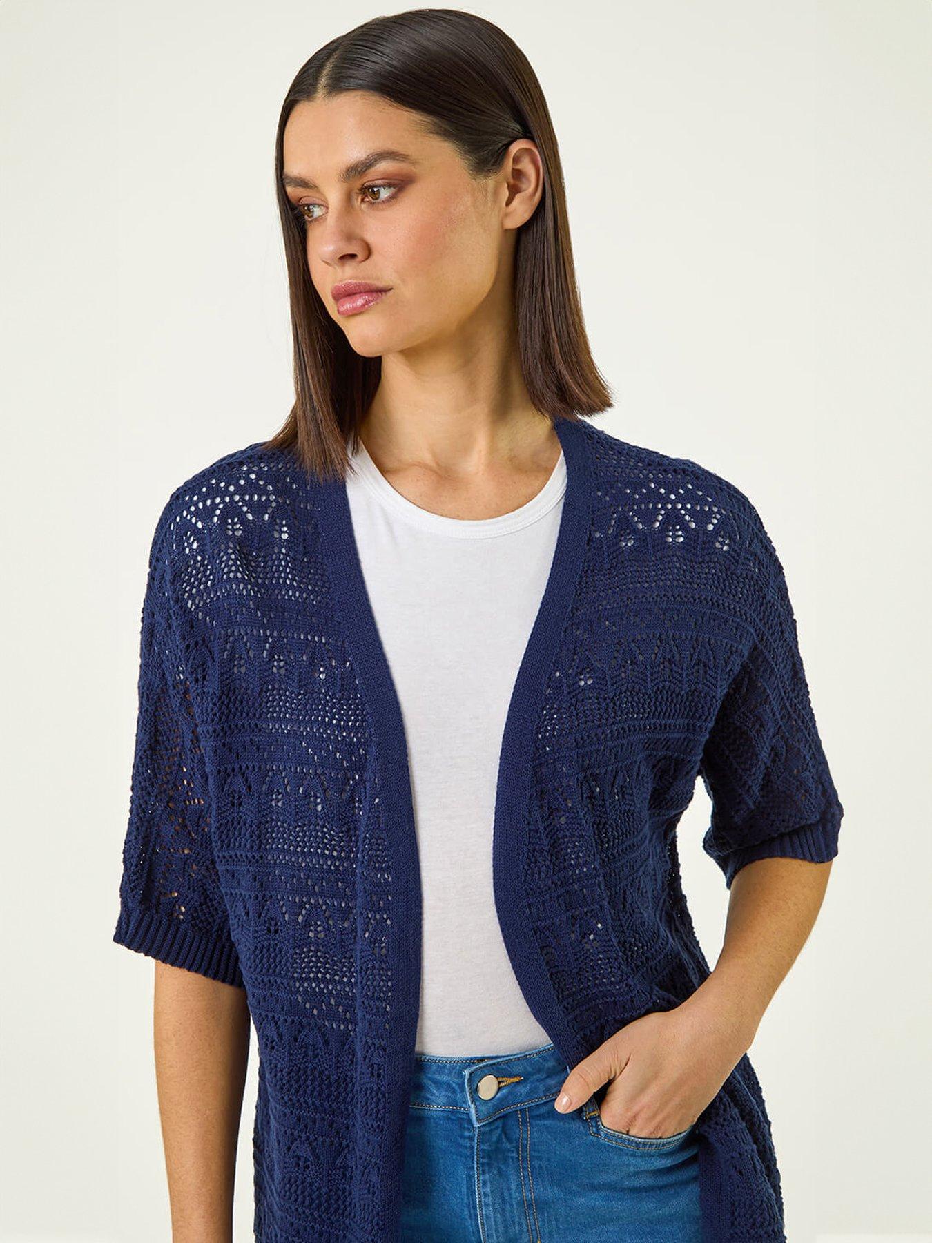 Image 4 of 5 of Roman Stitch Detail Knit Cardigan
