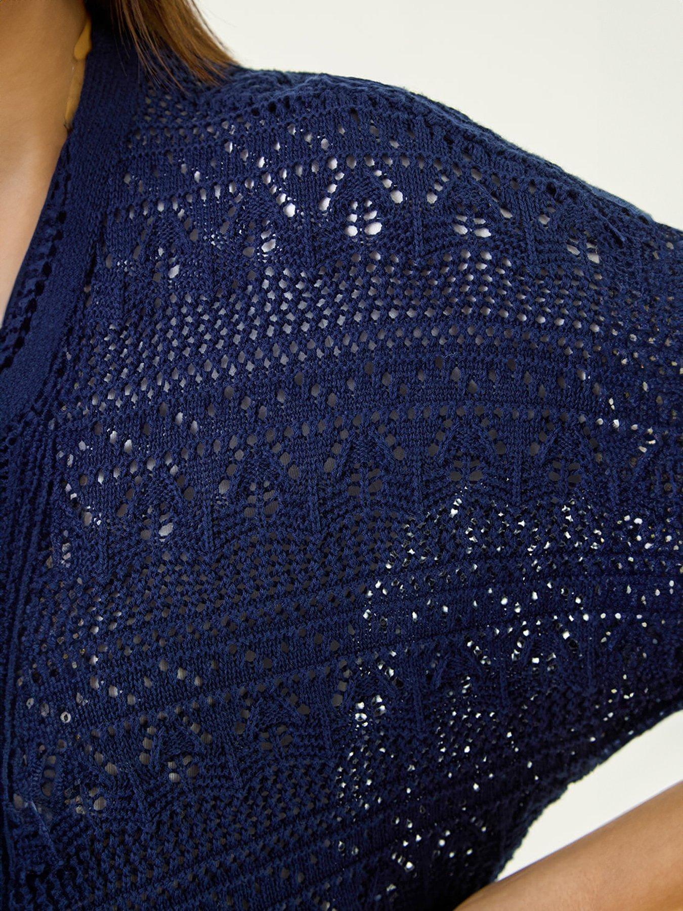 Image 5 of 5 of Roman Stitch Detail Knit Cardigan
