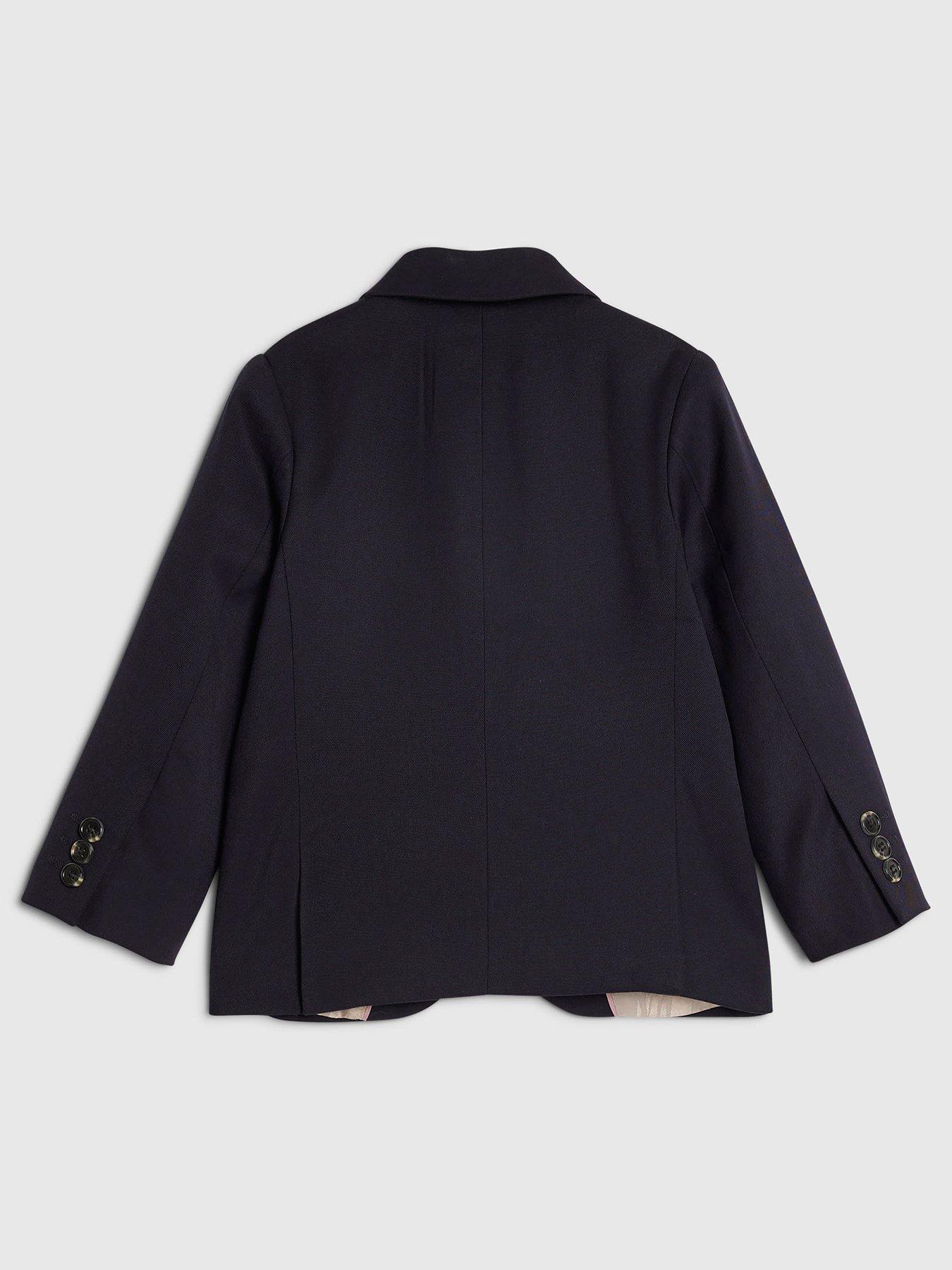 Image 2 of 6 of River Island Mini Boys Tailored Suit Jacket - Navy