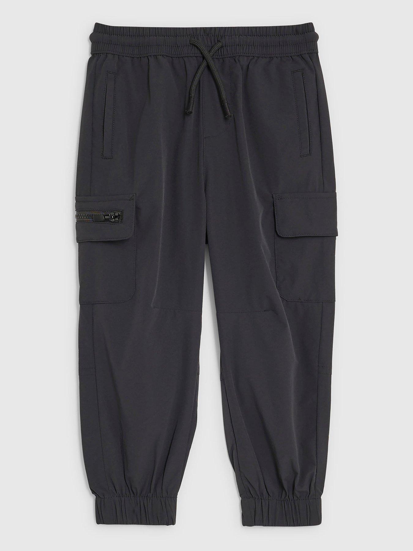 River Island Mini Boys Zip Cargo Trousers - Black