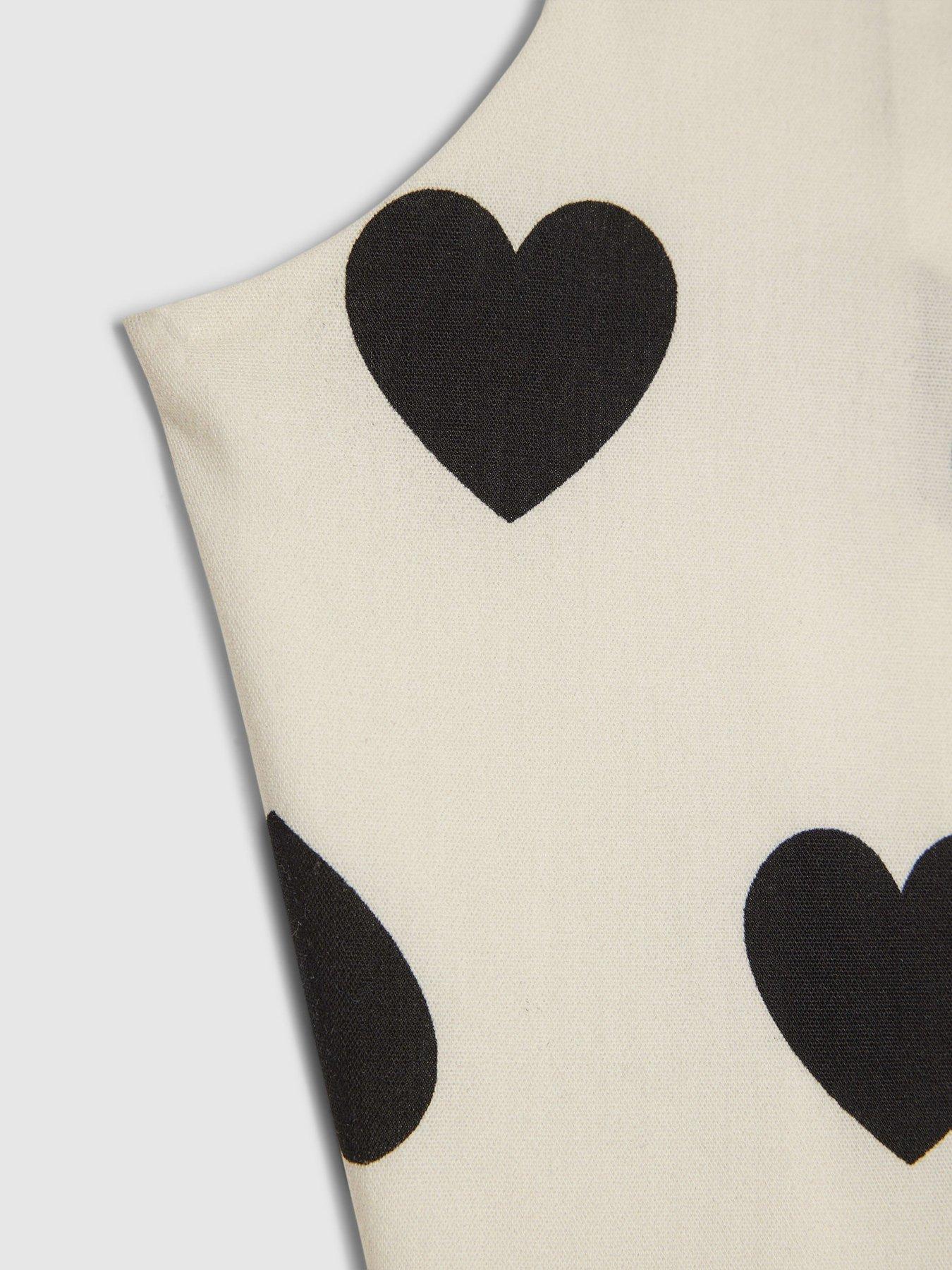 Image 4 of 5 of River Island Older Girls Heart Print Bow Top - White