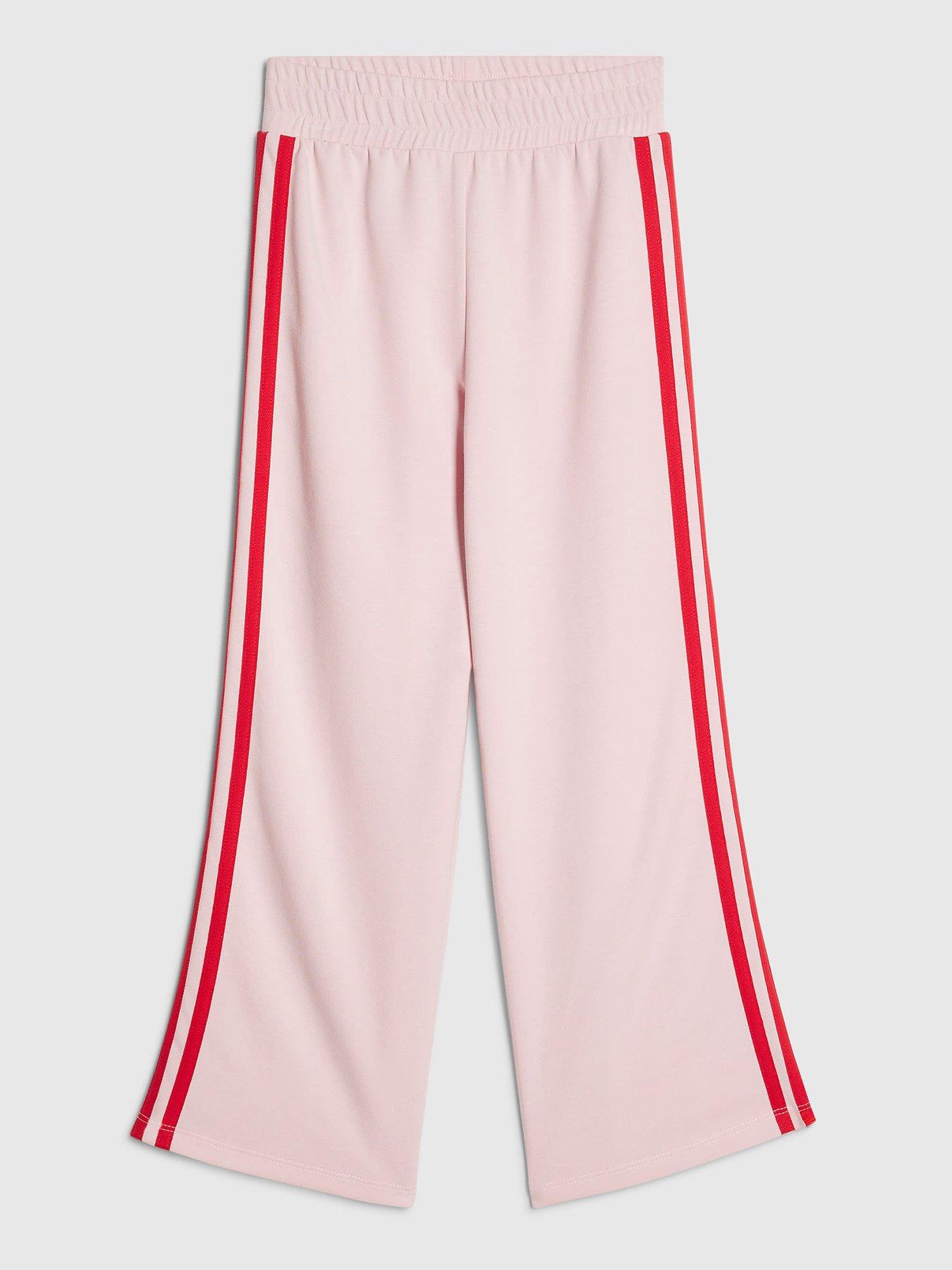 River Island: Older Girls Red Side Striped Joggers - Pink