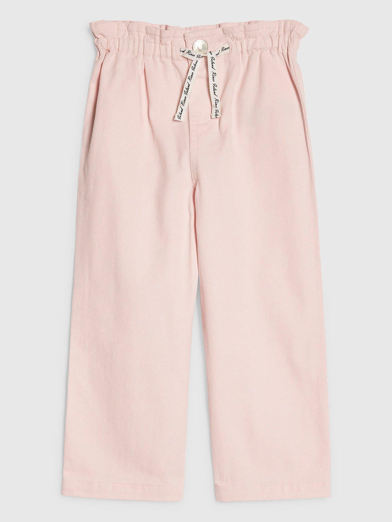 River Island Mini Girls Wide Leg Jeans - Light Pink