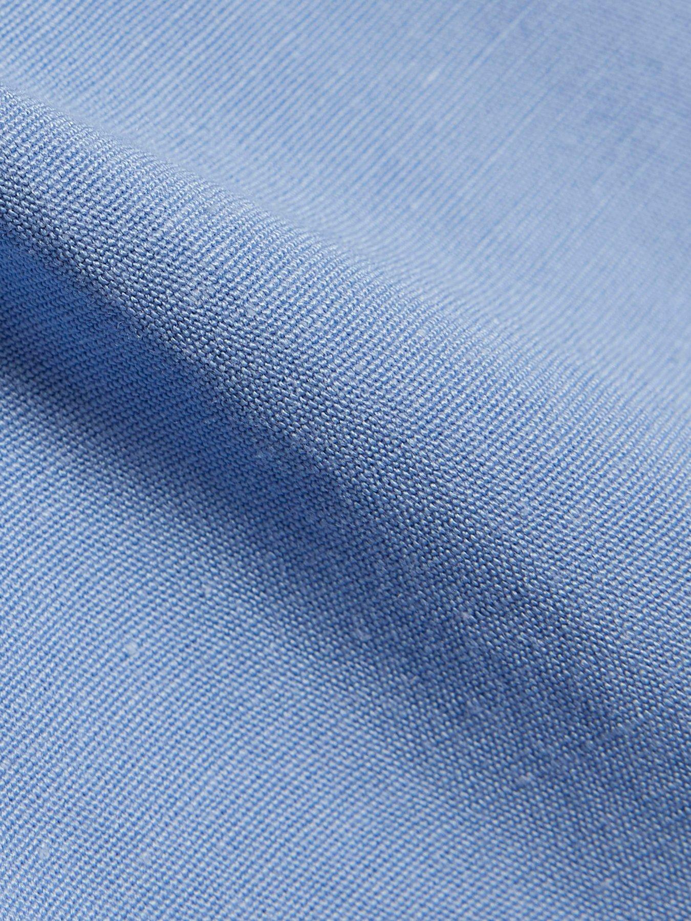 Image 6 of 6 of River Island Blue Linen Blend Scallop Trim Tank Top - Blue