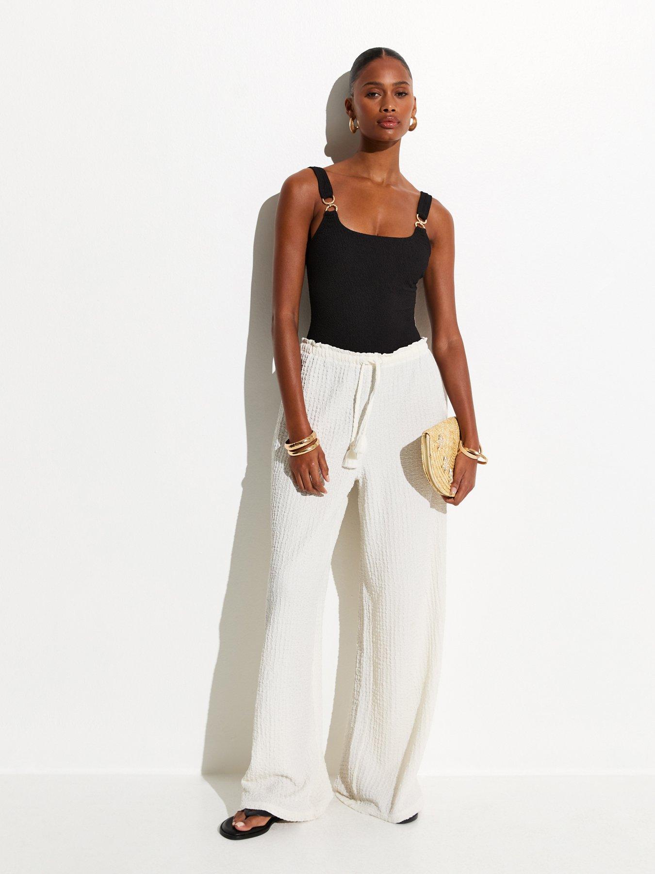 Image 3 of 5 of New Look Tummy Control Double Ring Trim Swimsuit - Black