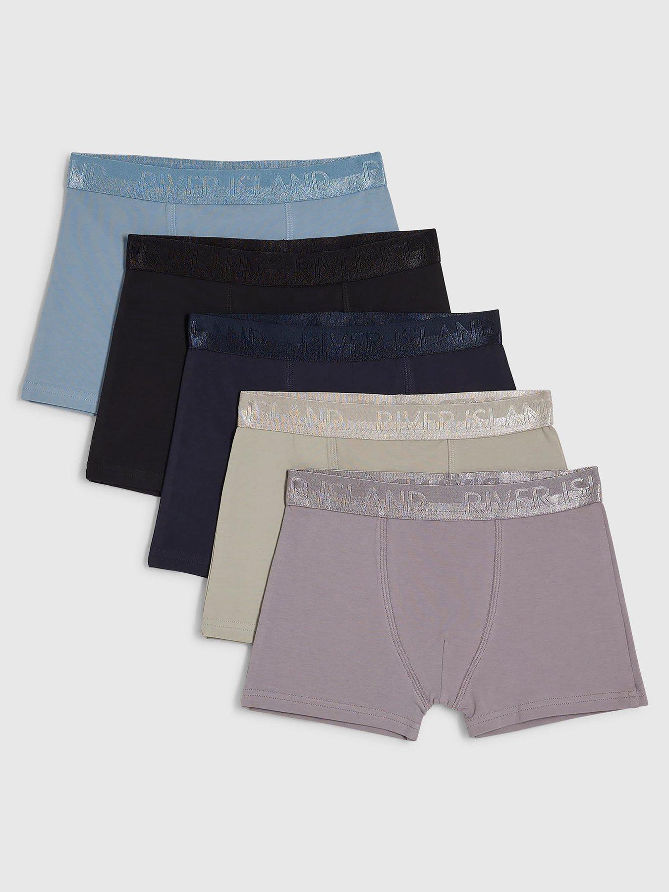 River Island Boys Metallic Pack Of 5 Boxers - Blue