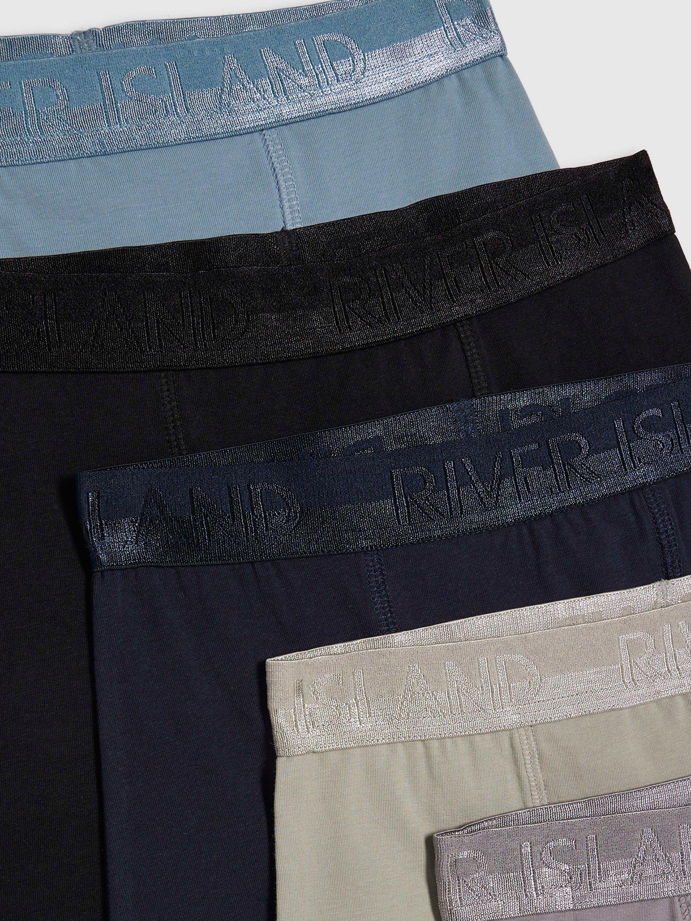 River Island Boys Metallic Pack Of 5 Boxers - Blue | Very
