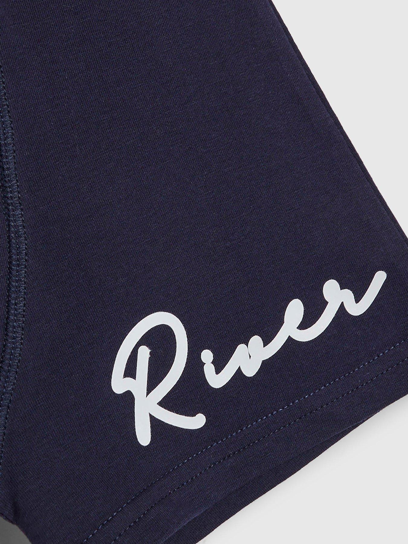 Image 3 of 3 of River Island Boys Scripty Pack Of 5 Boxers - Navy