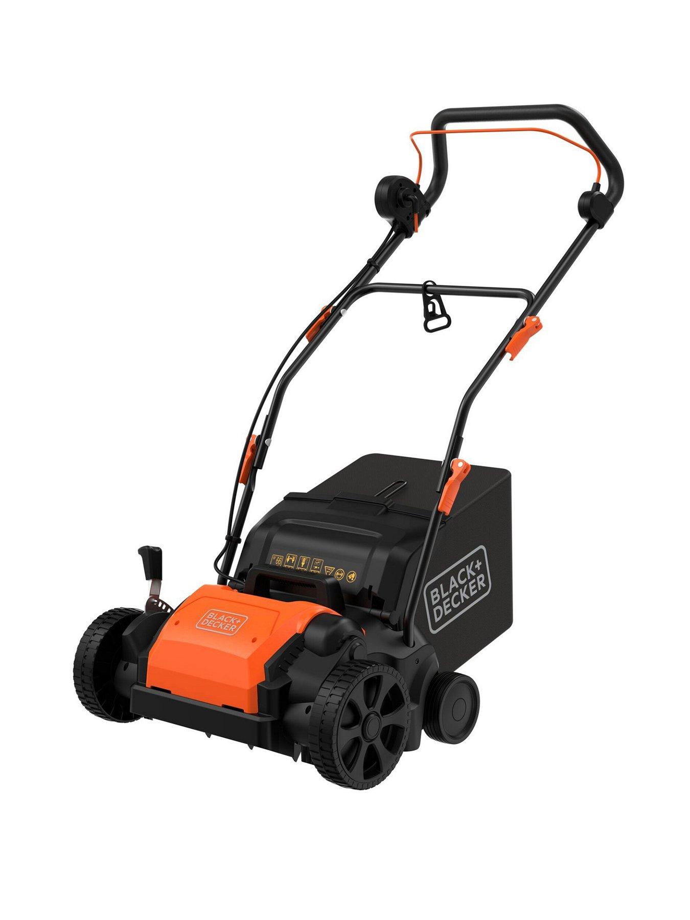 Black & Decker BLACK+DECKER BEOEP320-GB Corded 30cm 1200W Scarifier & Aerator Kit - 30L Collection Bag, Scarifier Attachment, Aerator Attachment
