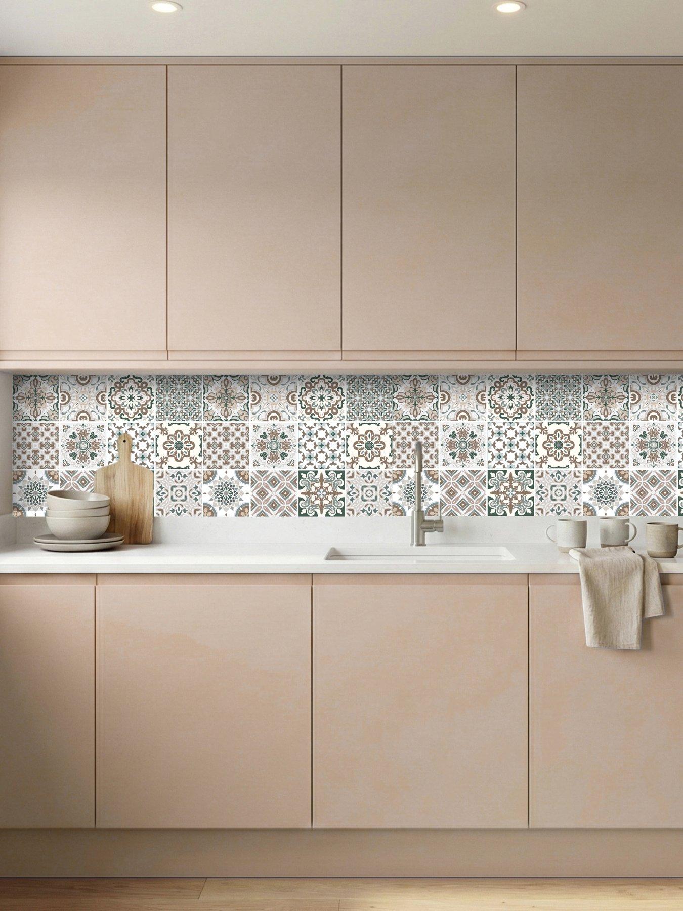 Walplus Vintage Victorian Wall Tile Stickers - 15 Cm X 15 Cm - 24 Pcs