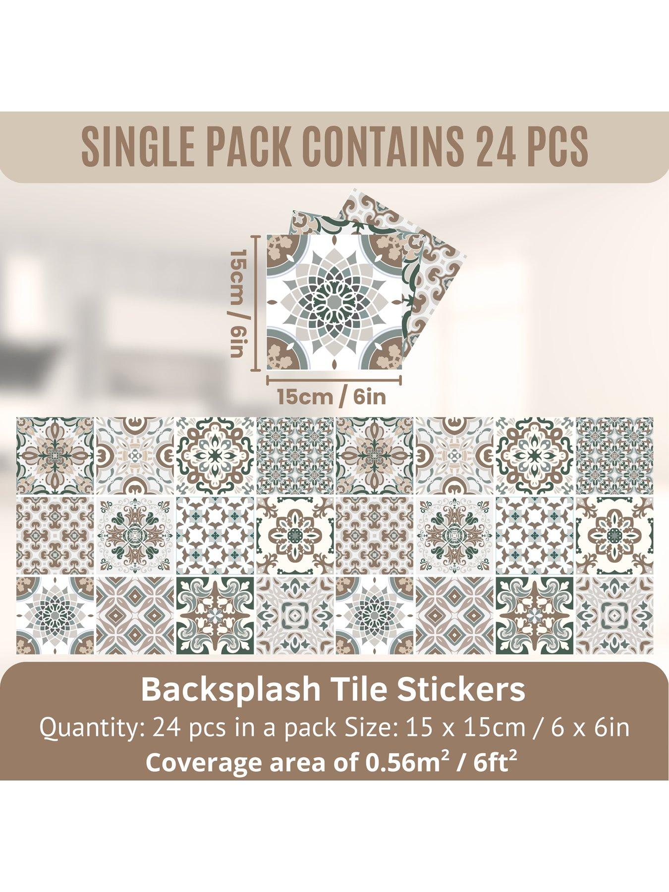 Walplus Vintage Victorian Wall Tile Stickers - 15 Cm X 15 Cm - 24 Pcs ...
