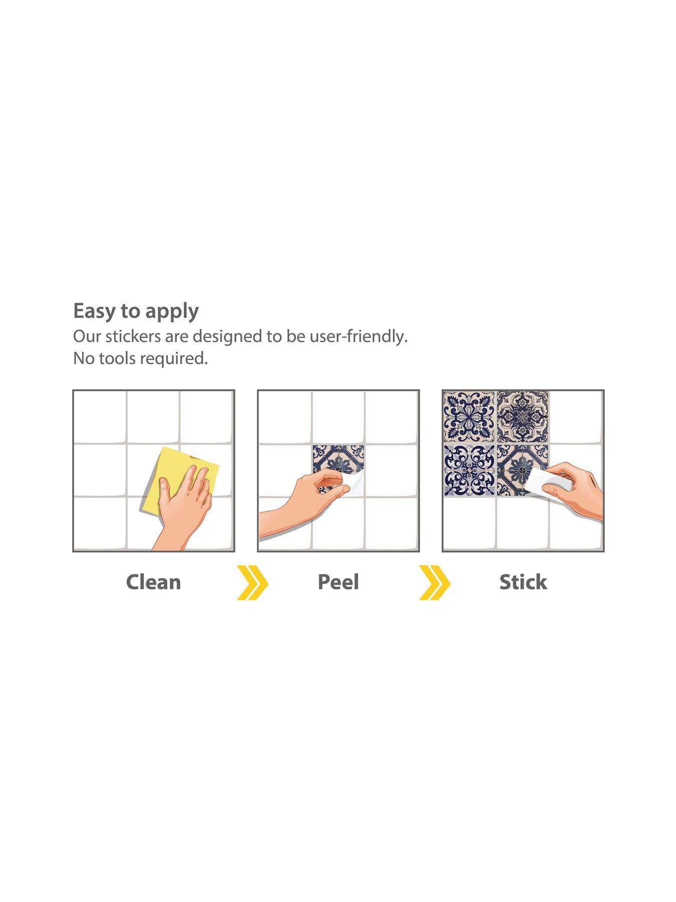 Image 5 of 7 of Walplus Malaga Spanish Blue Wall Tile Sticker Set - 15 X 15 Cm (6 X 6 In) - 24 Pcs