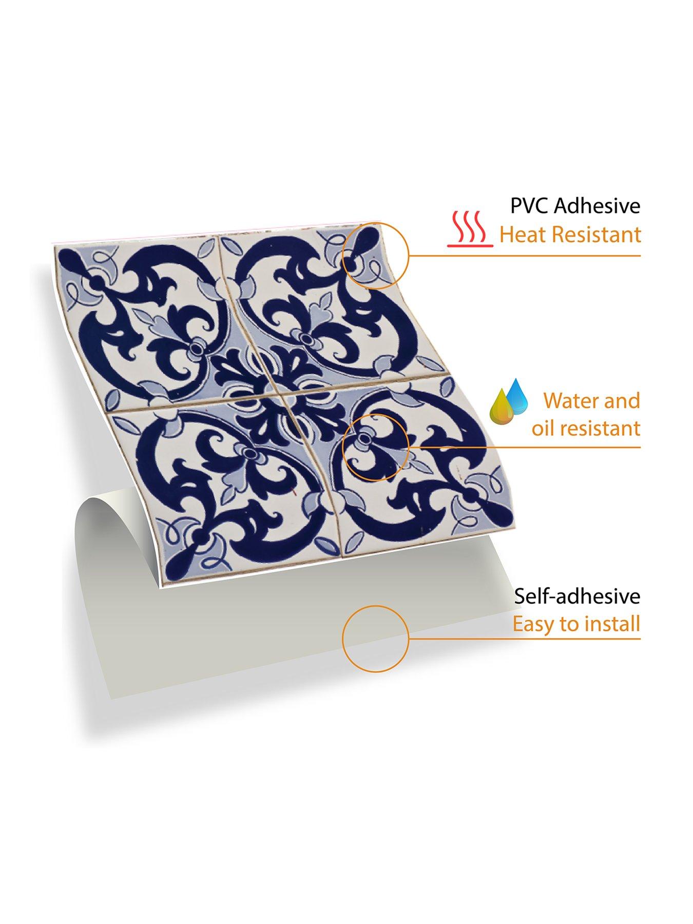 Image 6 of 7 of Walplus Malaga Spanish Blue Wall Tile Sticker Set - 15 X 15 Cm (6 X 6 In) - 24 Pcs