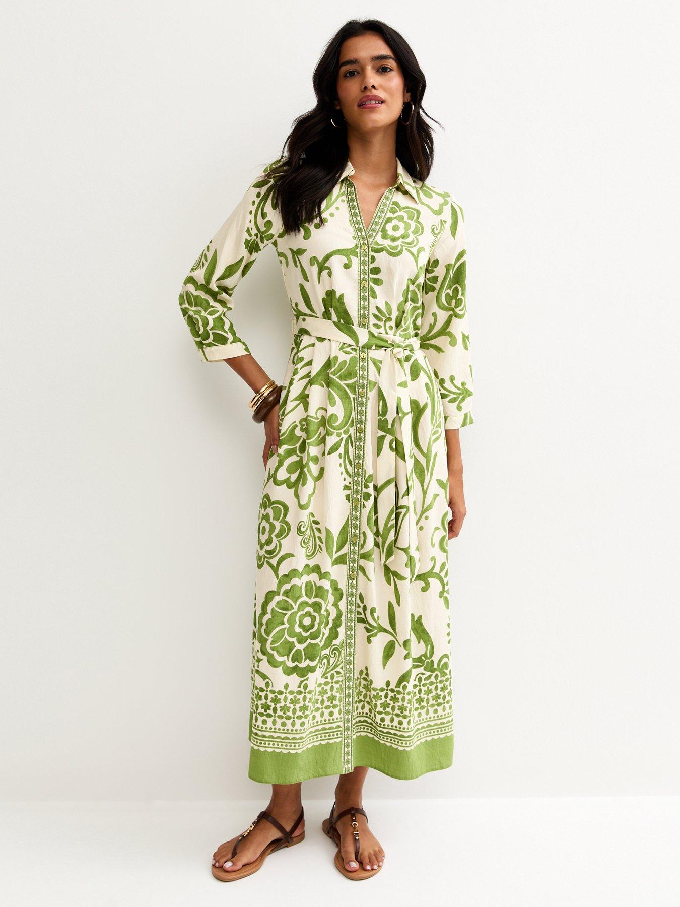 green emerald velvet dress Green Floral Silk Dress UK18