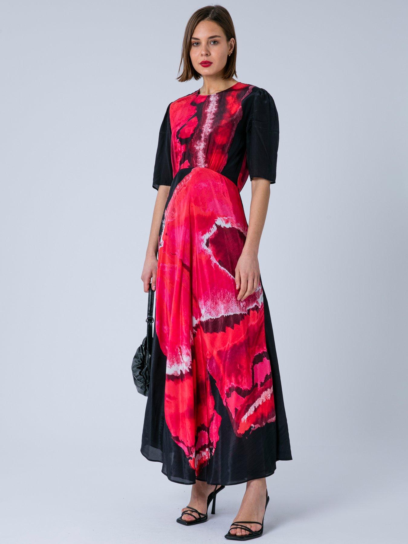 Image 1 of 7 of Religion Sienna Maxi Occasion Maxi Tea Dress - Pink