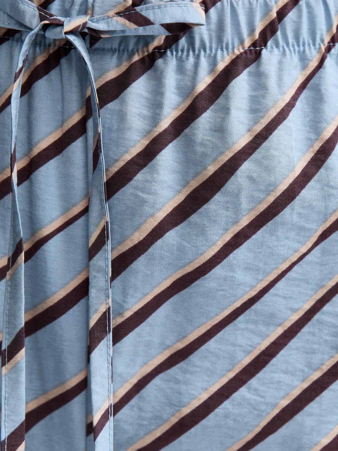 Image 5 of 5 of New Look Light Blue Diagonal Stripe Wide Leg Trousers