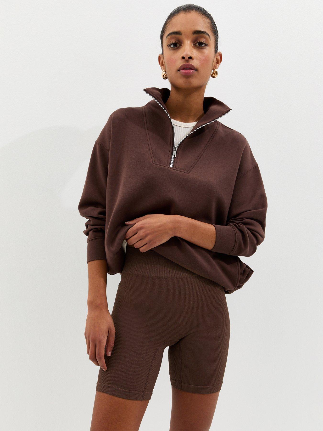 Image 1 of 5 of New Look Seamless Cycling Short - Dark Brown
