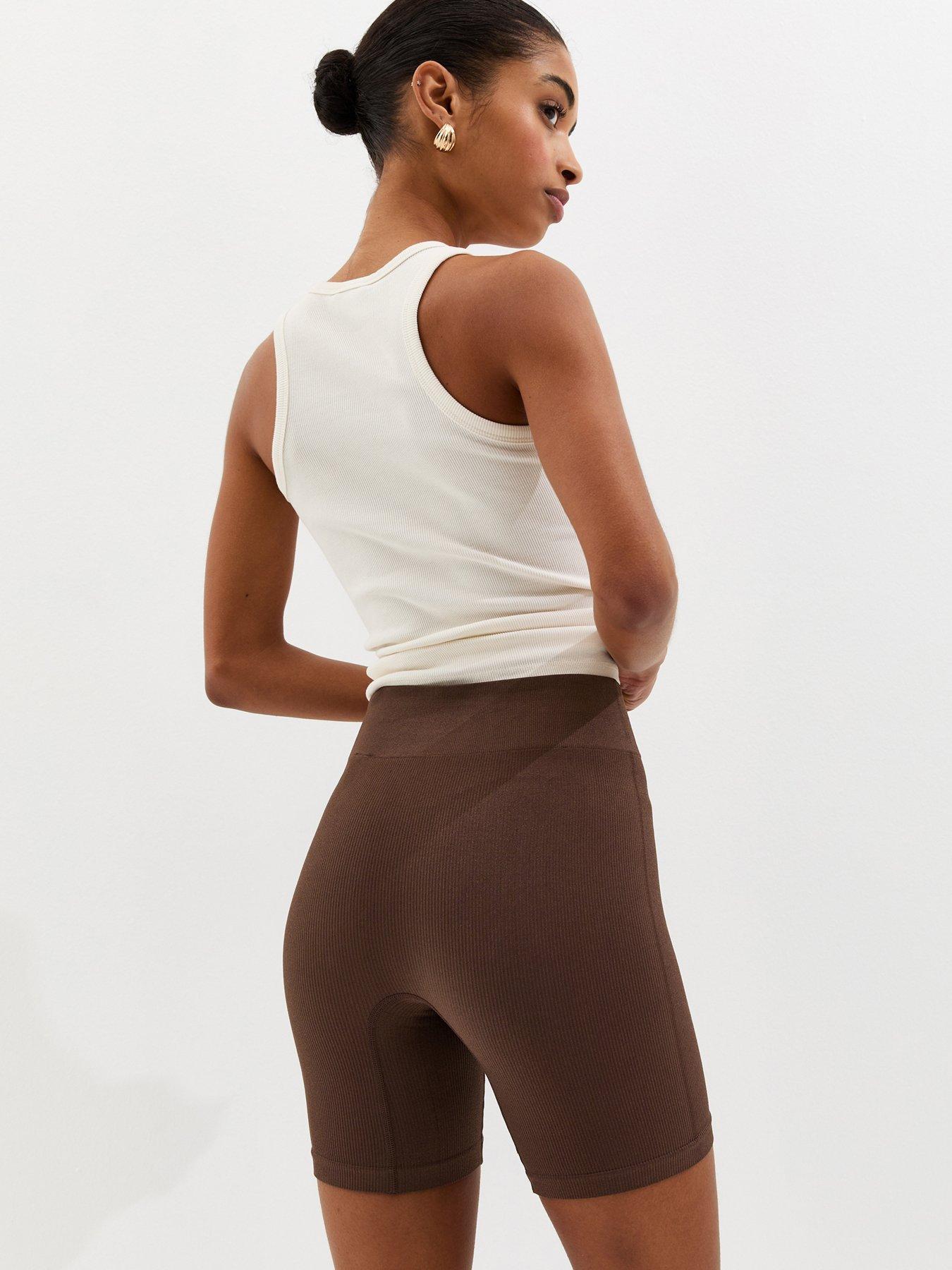 Image 2 of 5 of New Look Seamless Cycling Short - Dark Brown