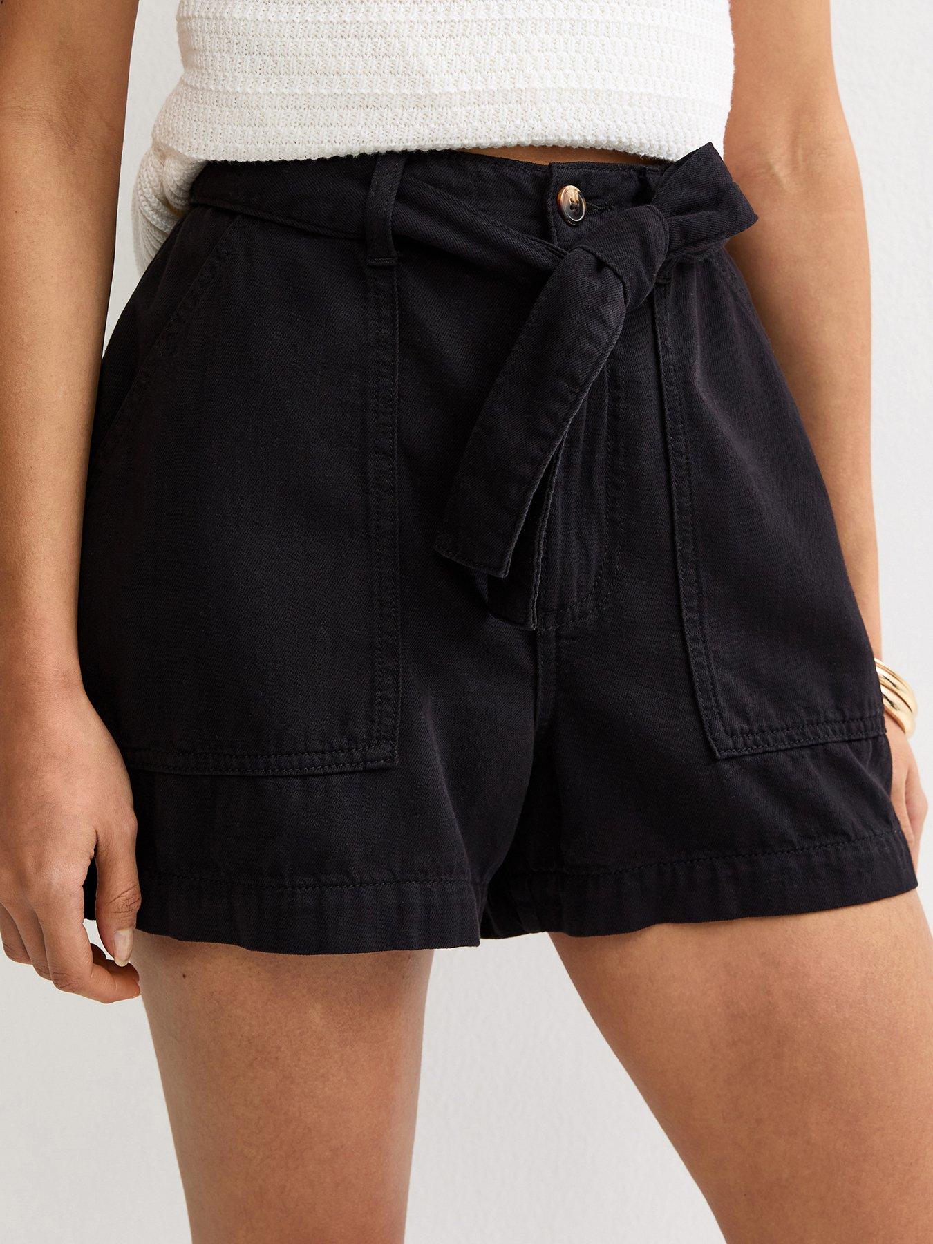 New Look Cotton Twill Cargo Shorts - Black