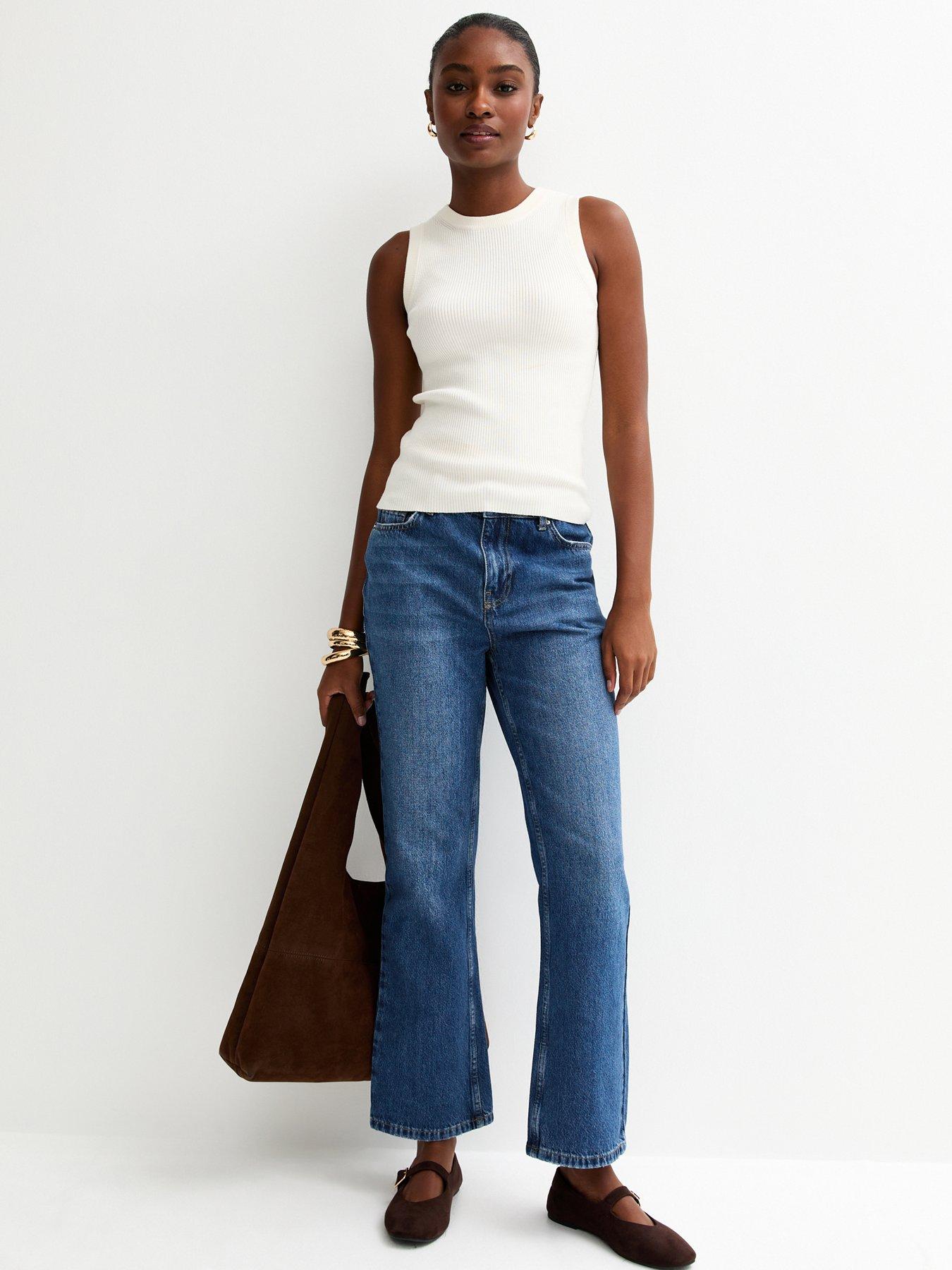 Image 3 of 7 of New Look Anica Blue Straight Leg Jeans