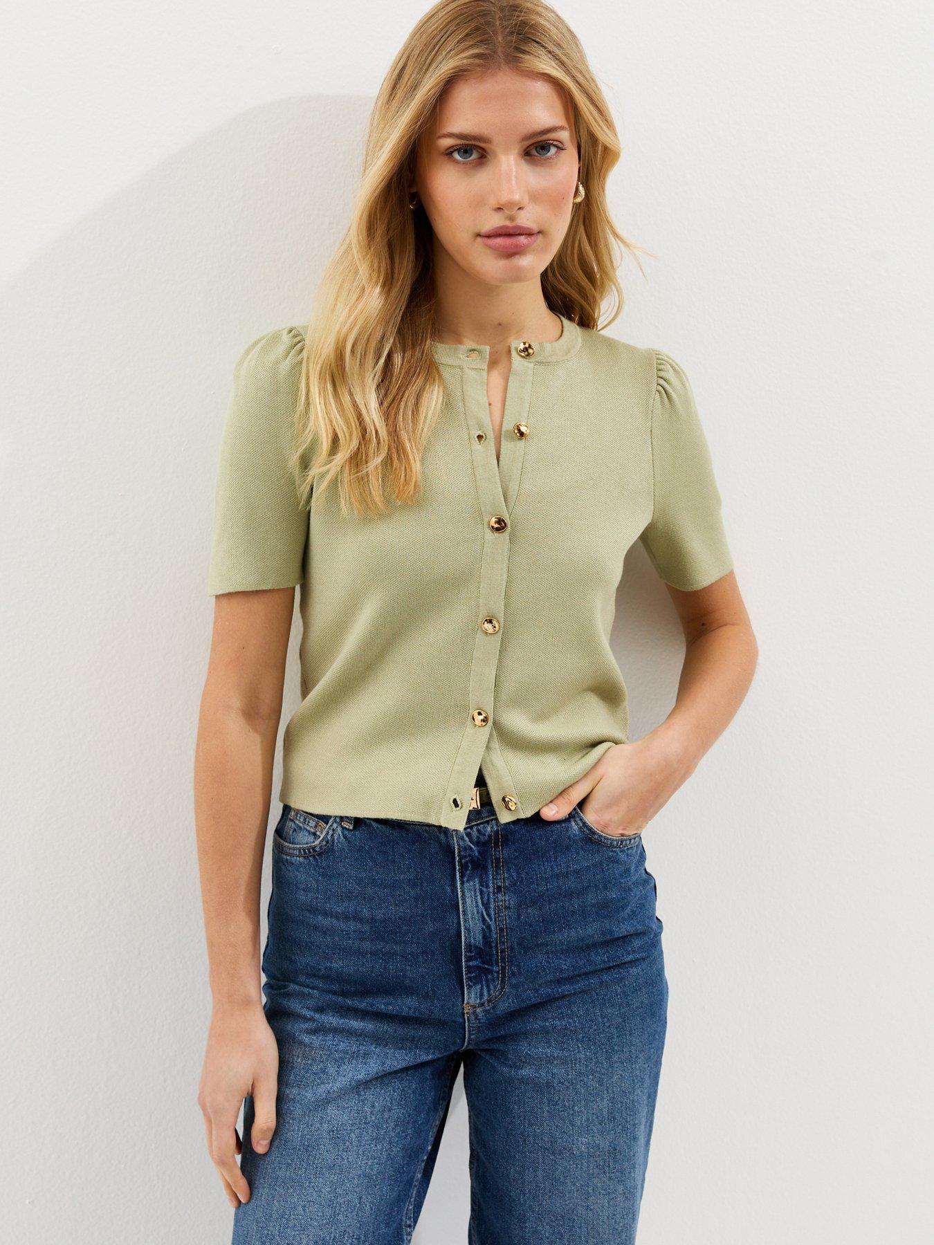 New Look Light Green Lightweight Short Sleeve Cardigan
