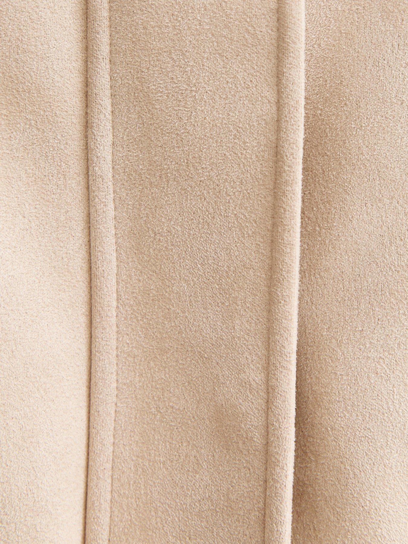 Image 6 of 6 of New Look Faux Suede Bubble Hem Jacket - Stone