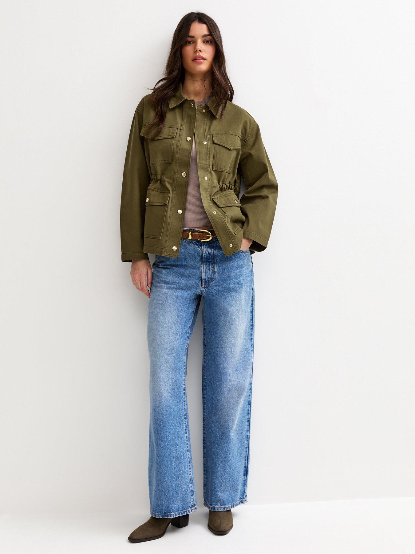 New Look Four Pocket Shacket - Khaki Green | Very