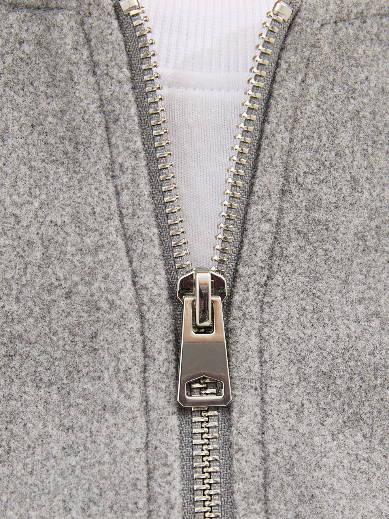 Image 5 of 5 of New Look Collarless Zip Through Bomber Jacket - Grey