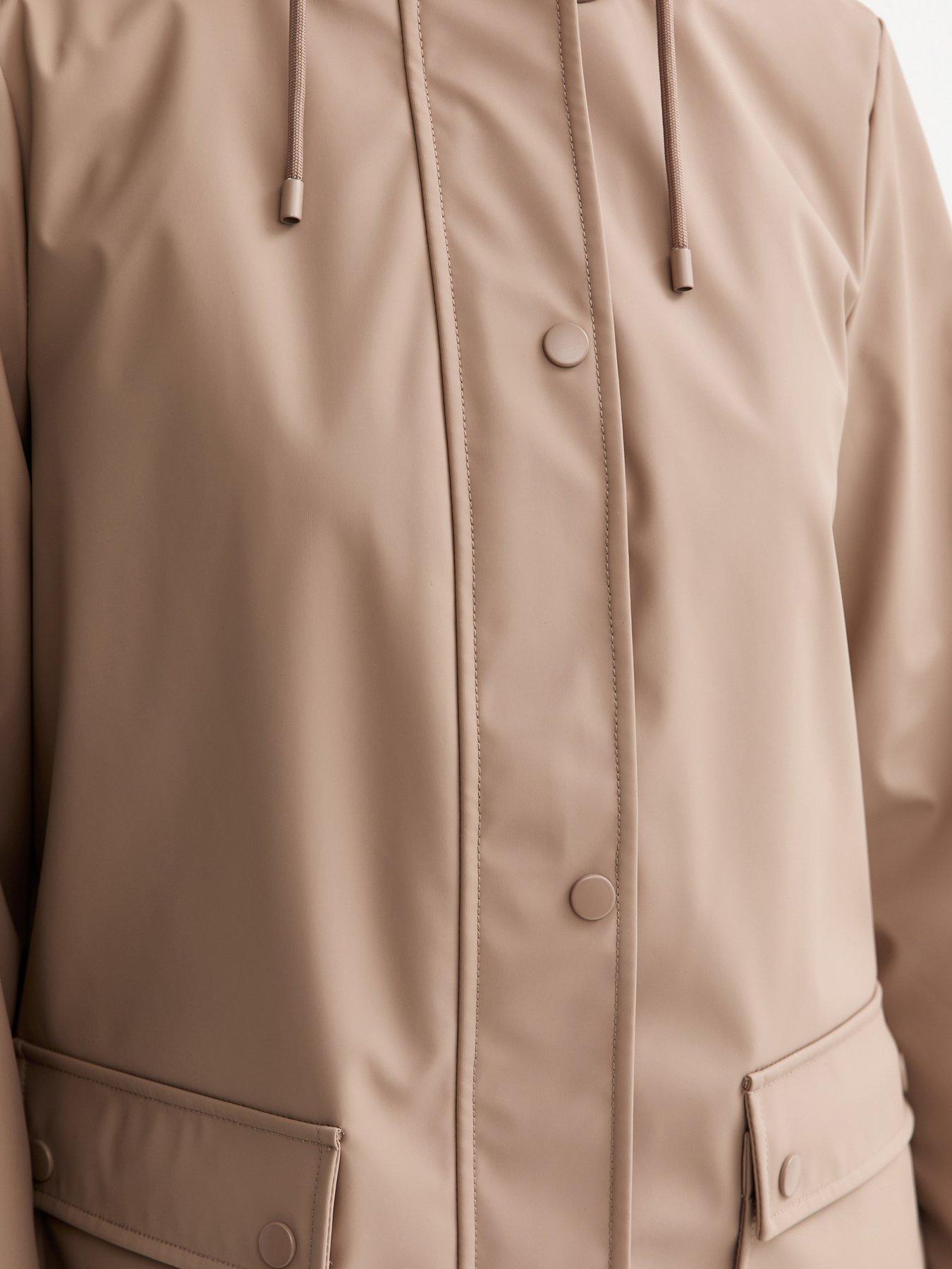Image 6 of 6 of New Look Mink Water Resistant Drawstring Hood Rain Anorak