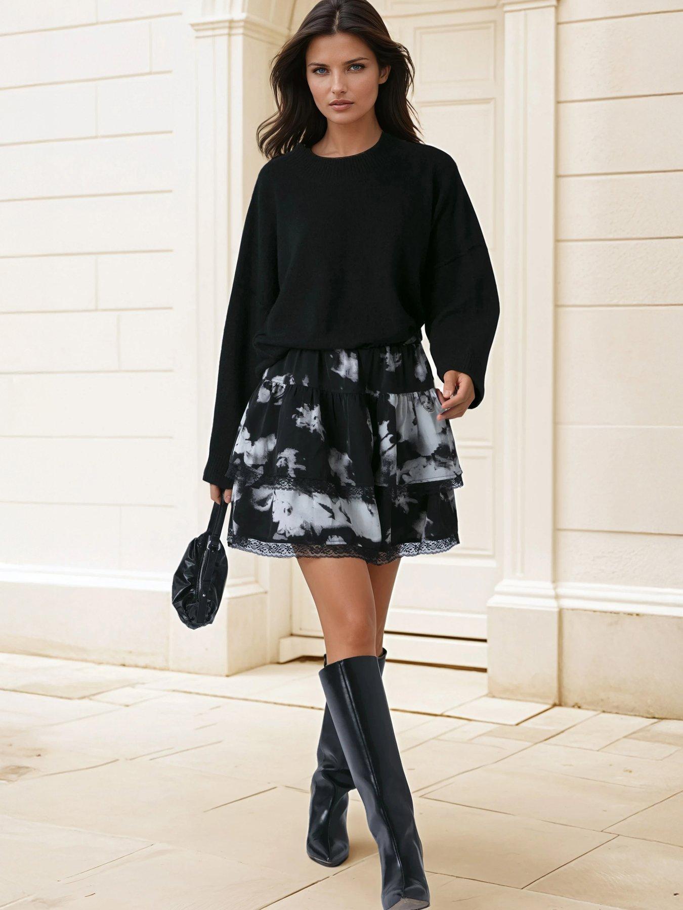 Religion Corinne Mini Ruffle Skirt - Black