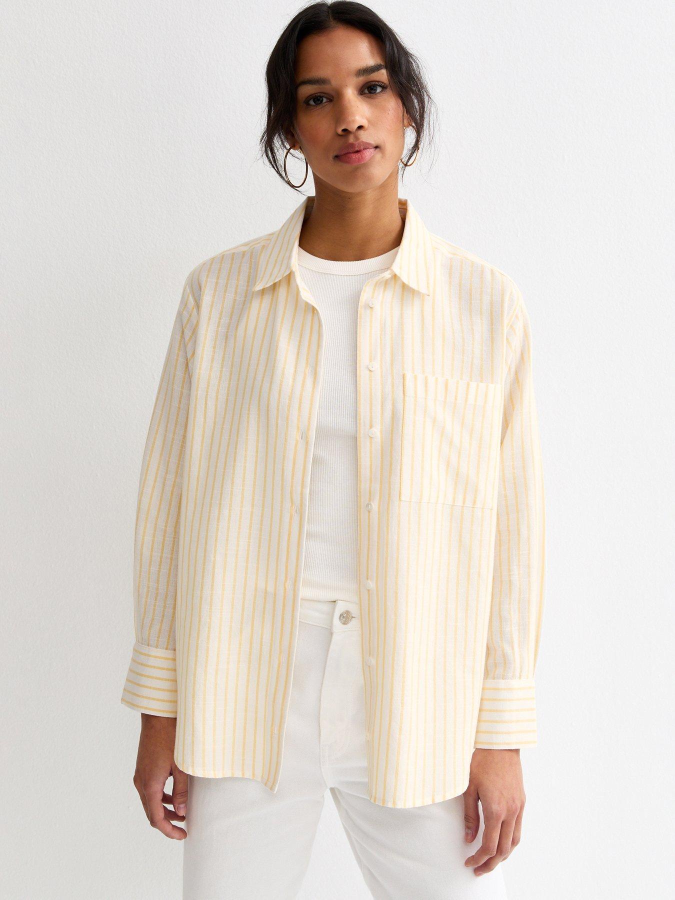 New Look Striped Cotton Shirt - Yellow