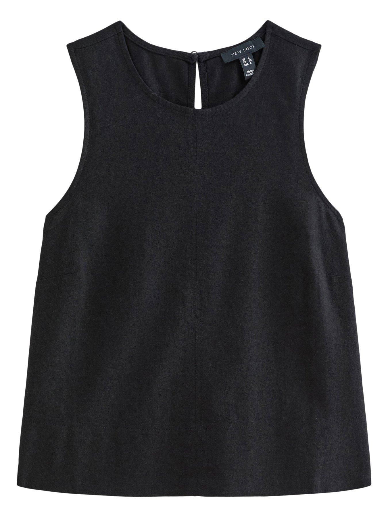 Image 5 of 6 of New Look Black Linen Blend Sleeveless Top