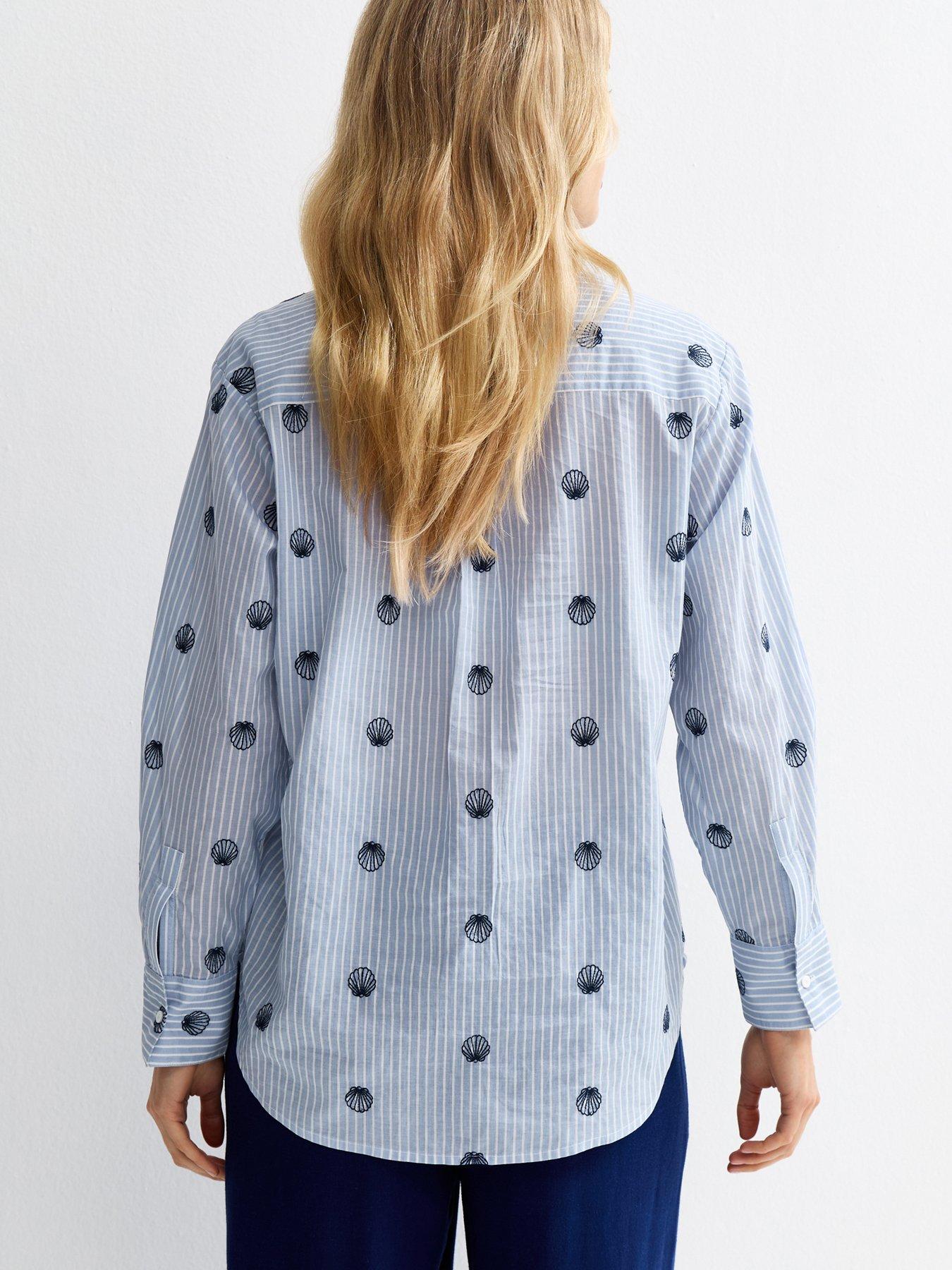 New Look Pinstripe Shell Shirt - Blue | Very