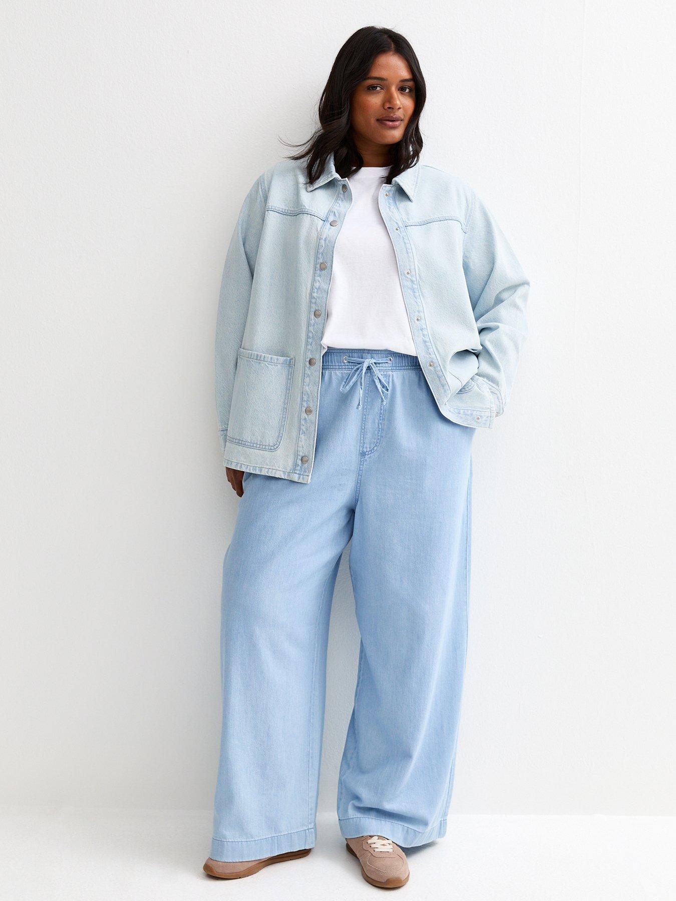 New Look Curves Denim Shacket - Light Blue | Very