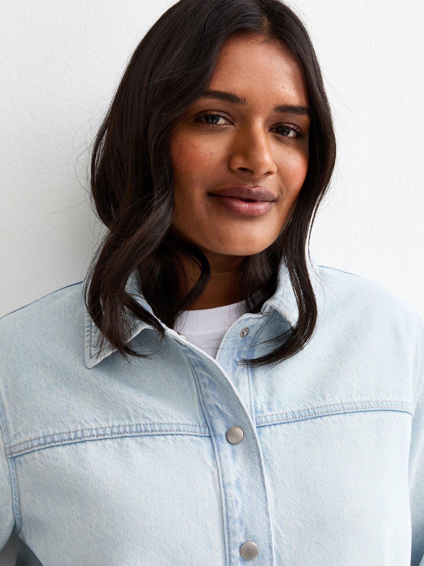 New Look Curves Denim Shacket - Light Blue | Very