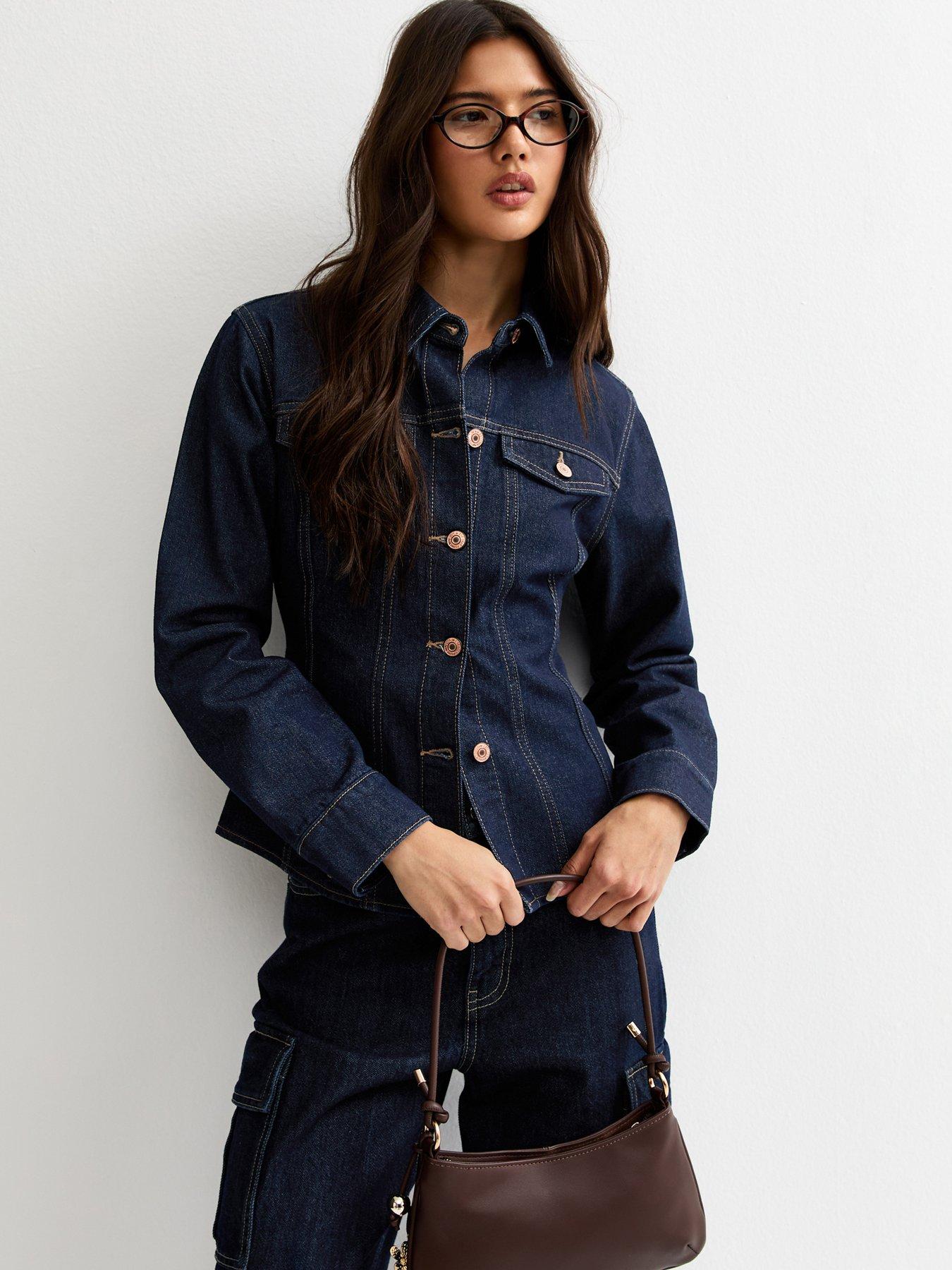 New Look Indigo Wash Cinched Denim Jacket
