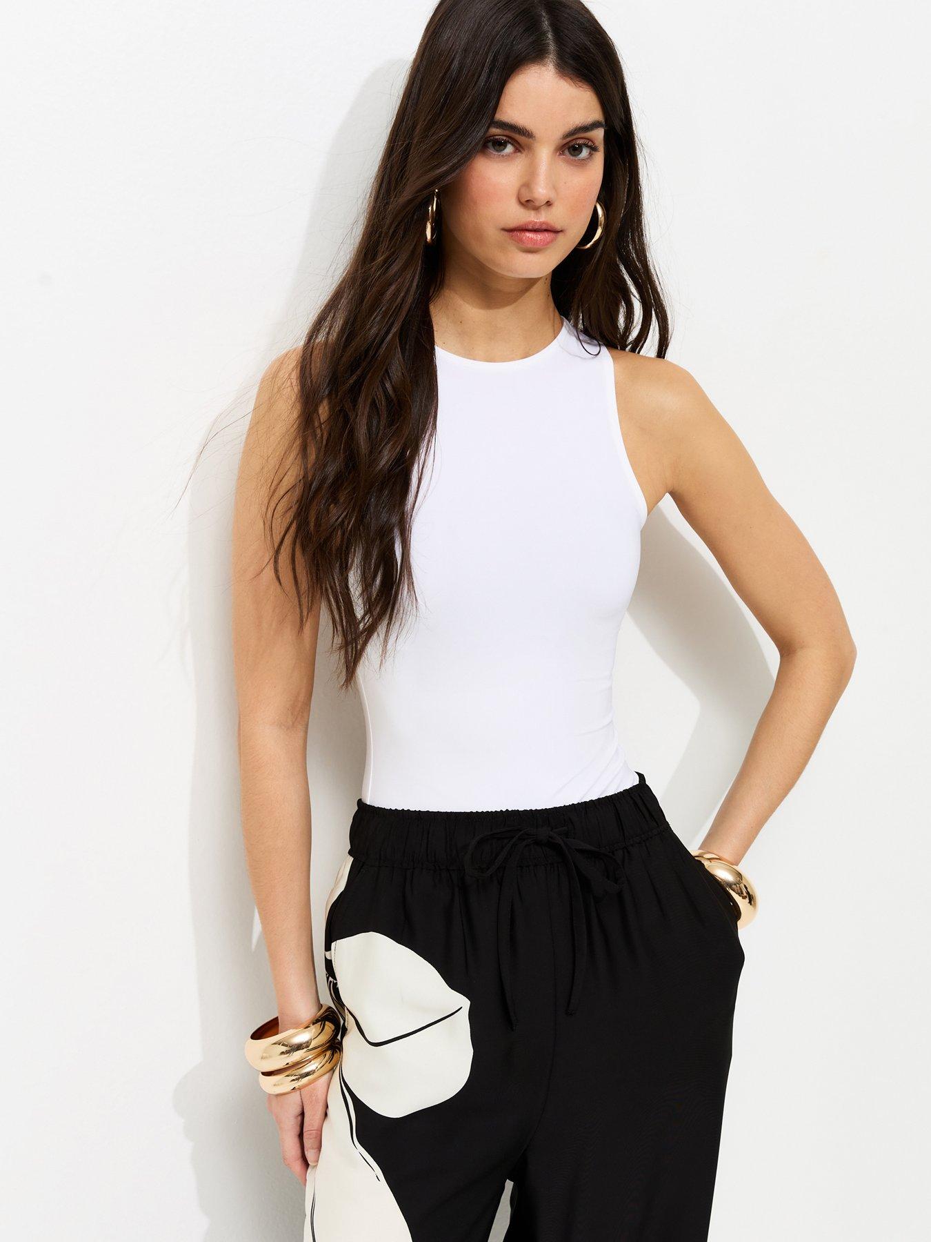 New Look White Jersey Racer Bodysuit