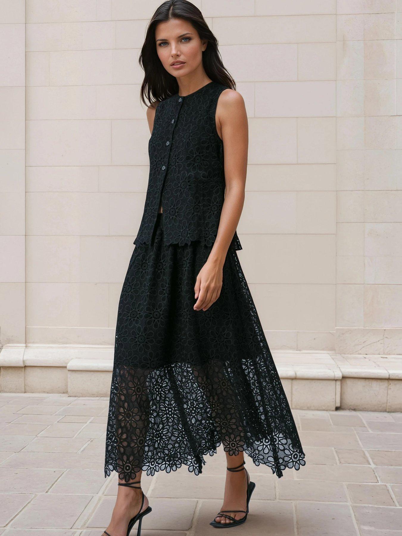 Religion Ellie Full Maxi Occasion Skirt - Black