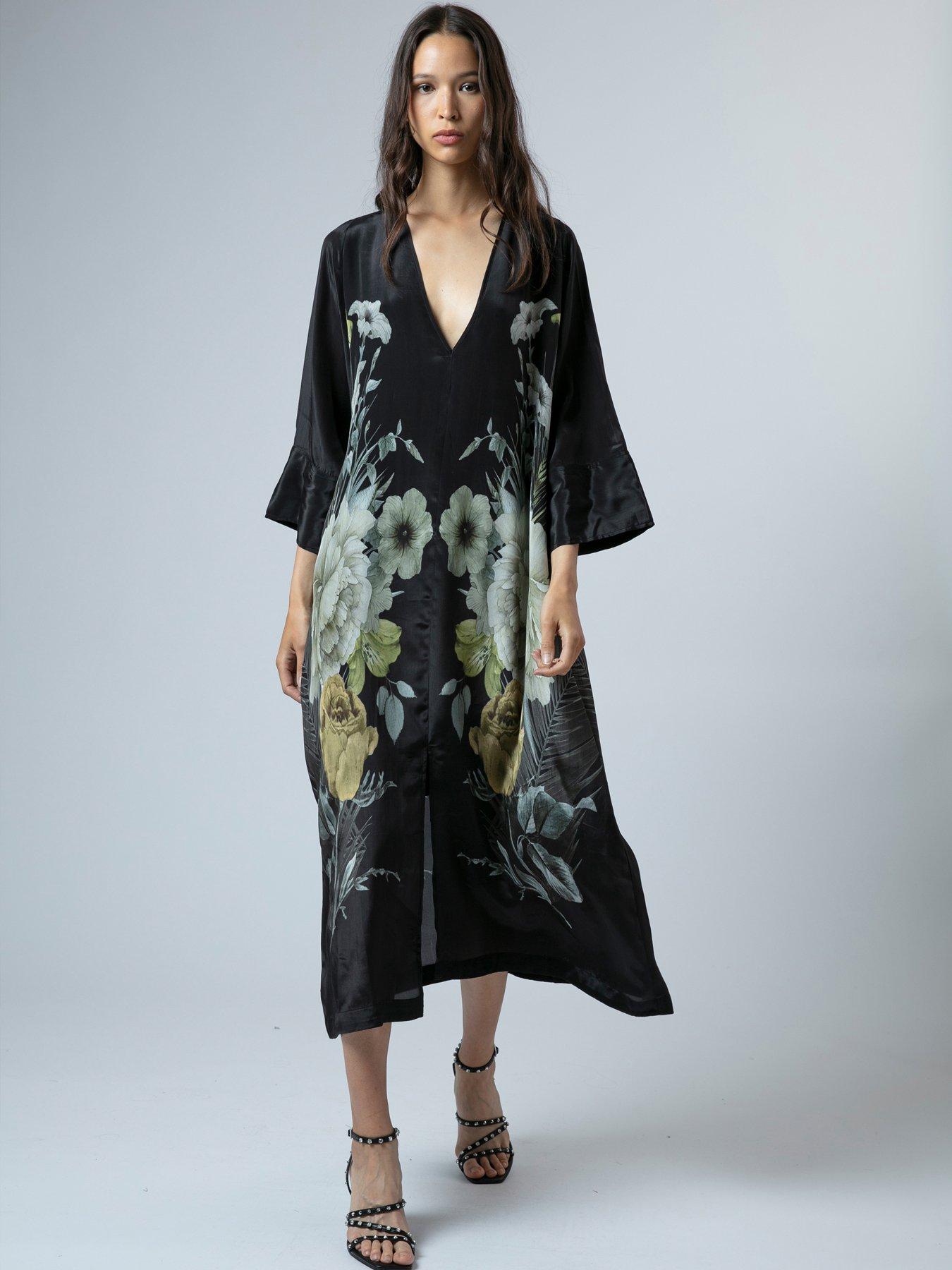 Religion Fioana Kaftan Midi Maxi Tunic Occasion Dress - Yellow