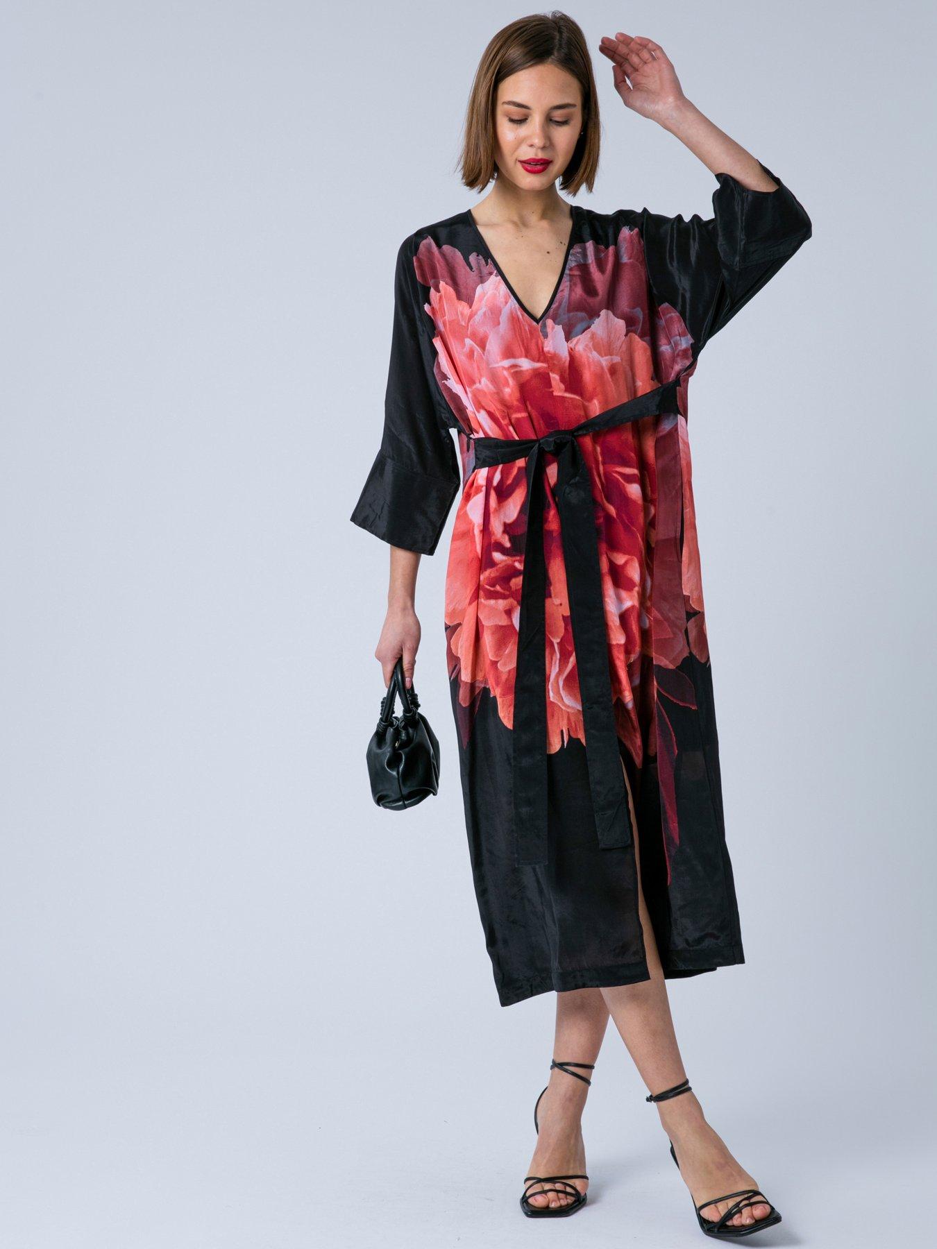 Religion Fioana Kaftan Midi Maxi Tunic Occasion Dress - Pink